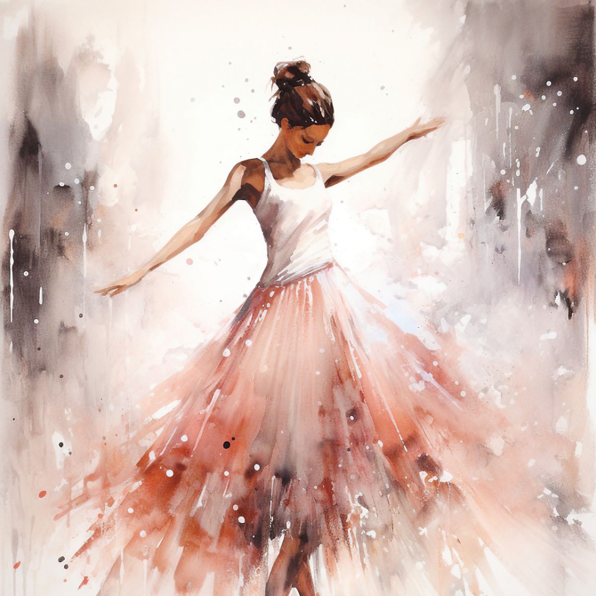 Aquarelltanz Ballerina