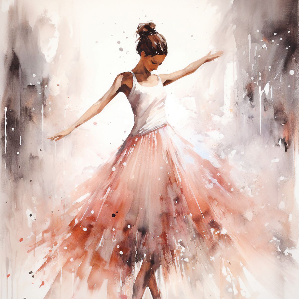 Aquarelltanz Ballerina