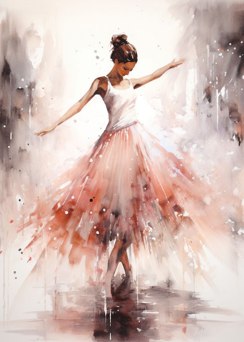 Aquarelltanz Ballerina