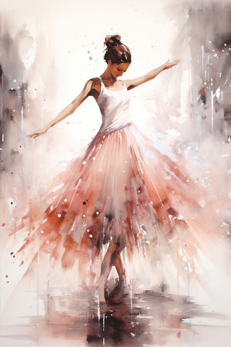 Aquarelltanz Ballerina