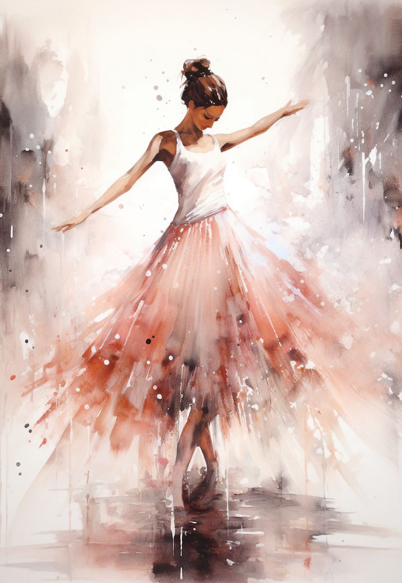 Aquarelltanz Ballerina