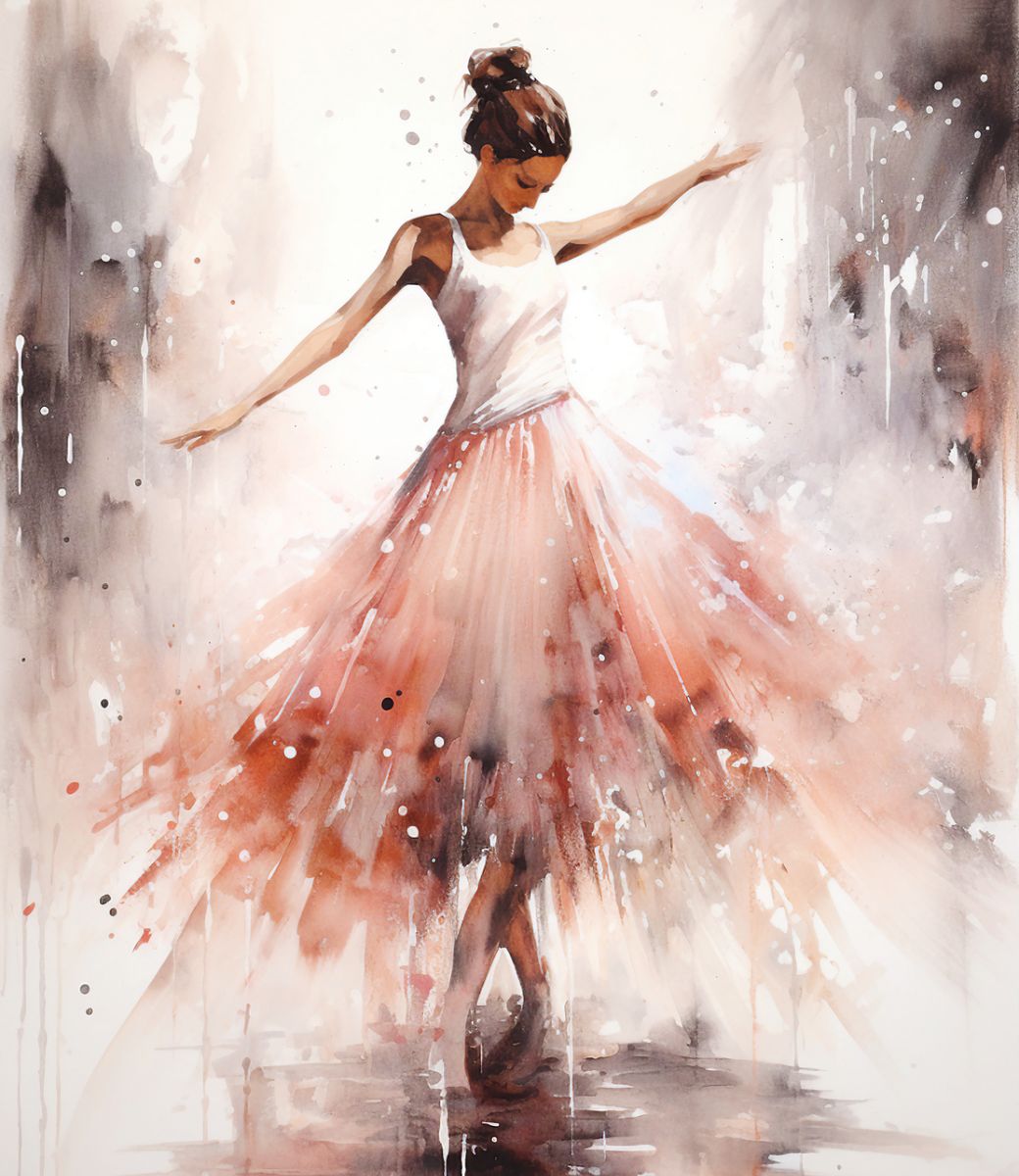 Aquarelltanz Ballerina
