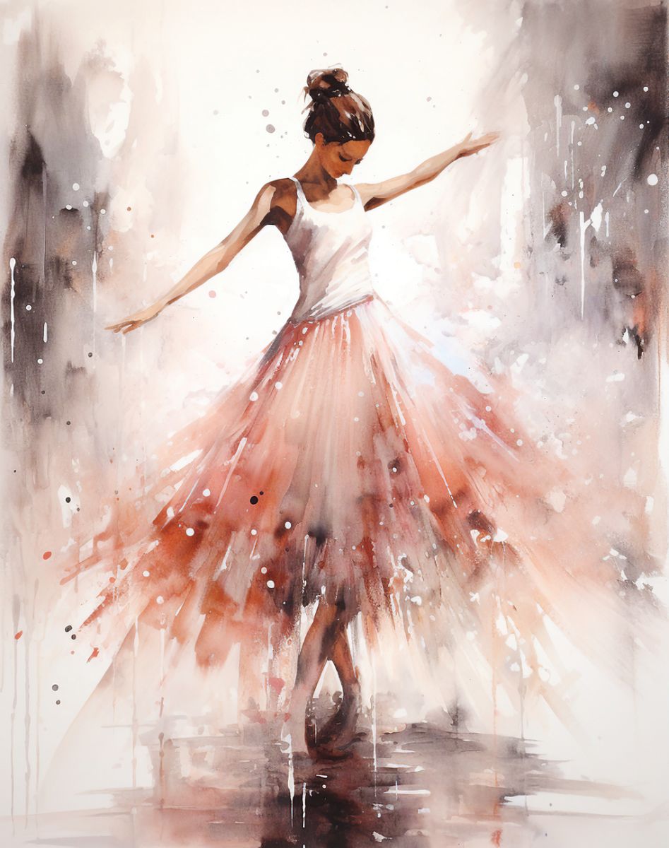 Aquarelltanz Ballerina