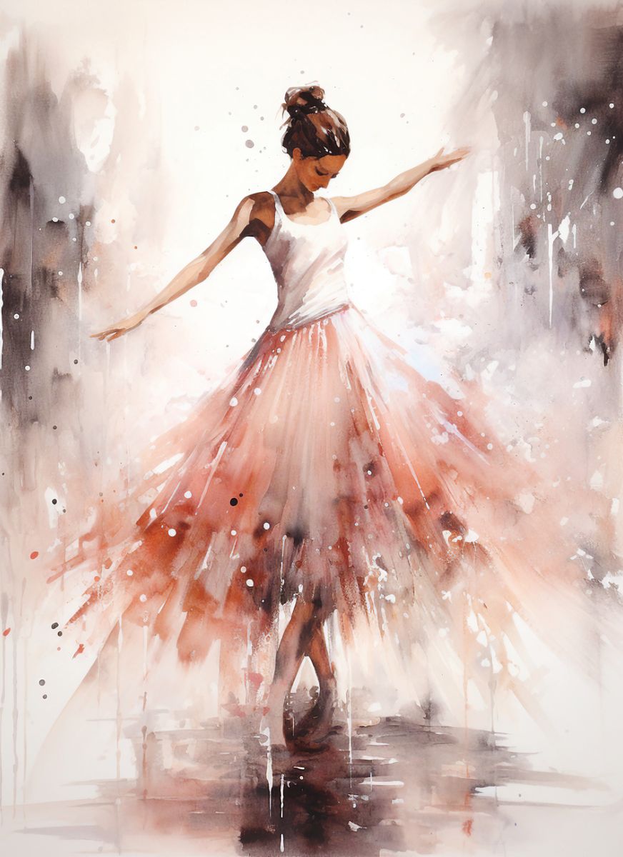 Aquarelltanz Ballerina