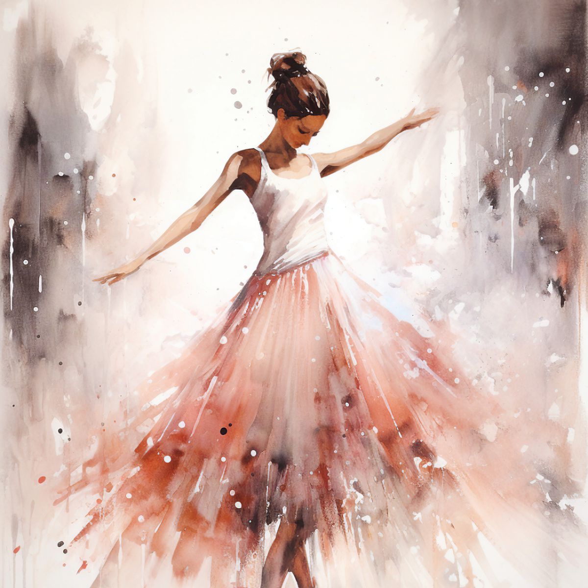 Aquarelltanz Ballerina
