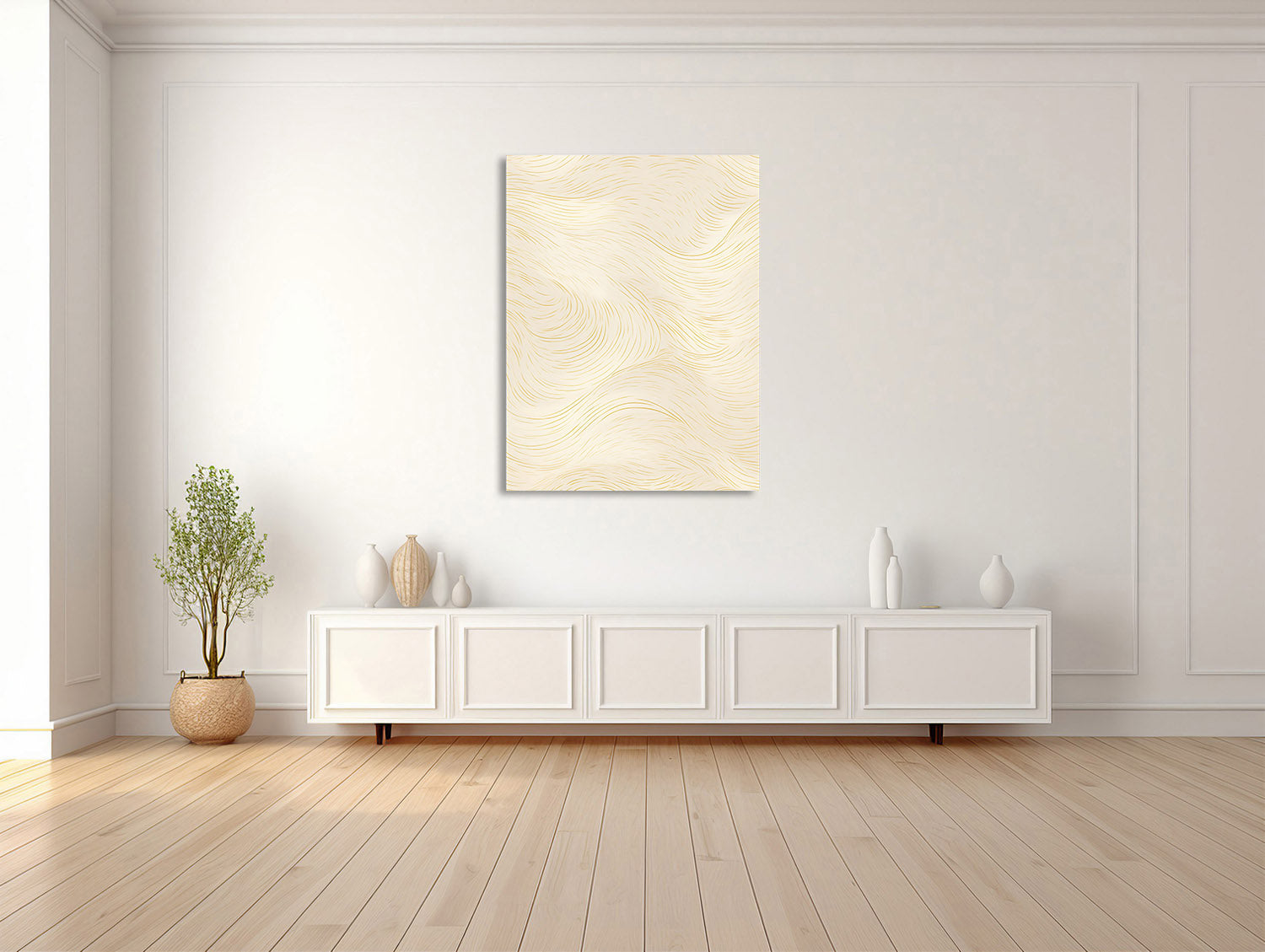 Beige Seidenwellen