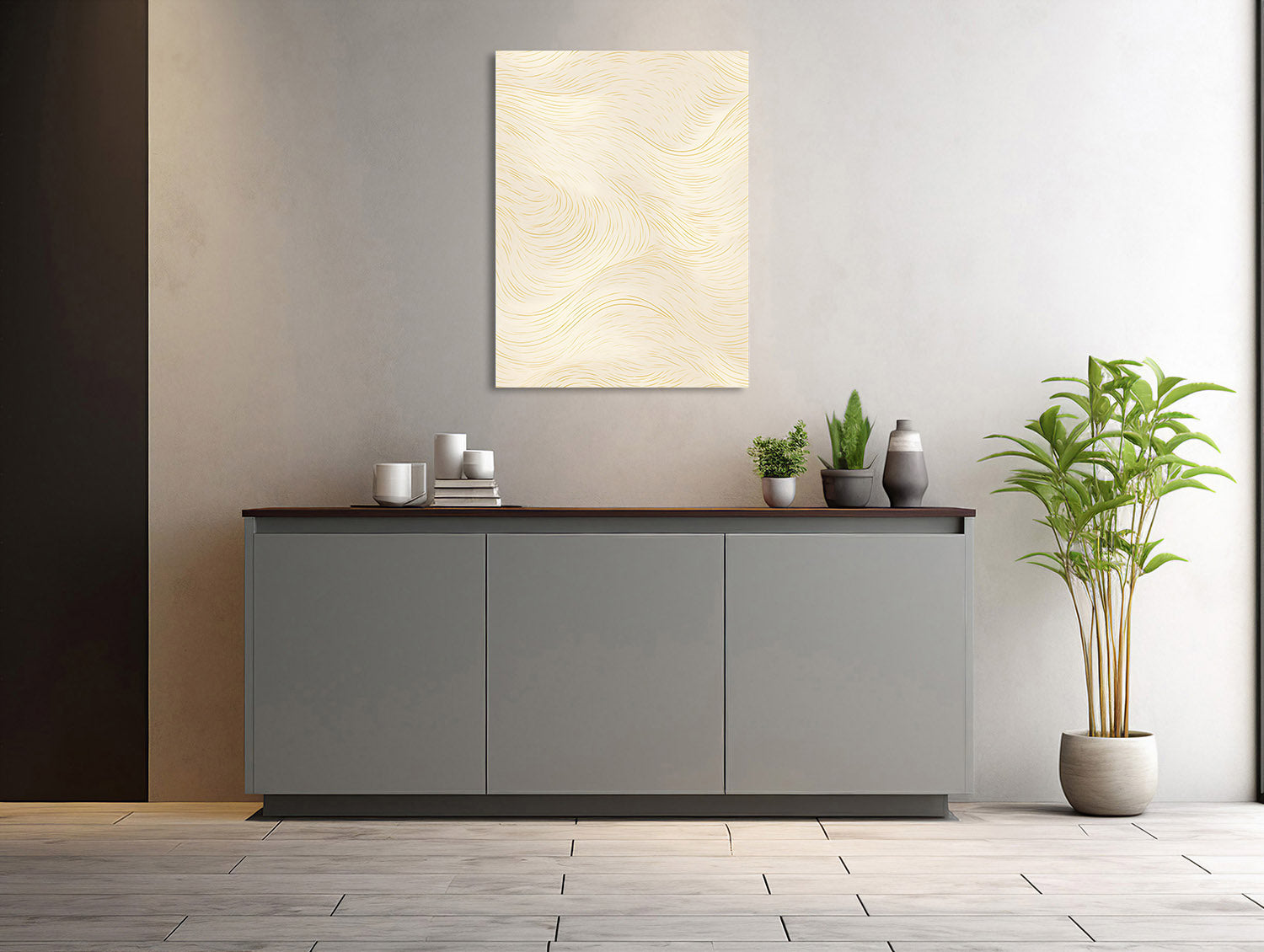 Beige Seidenwellen