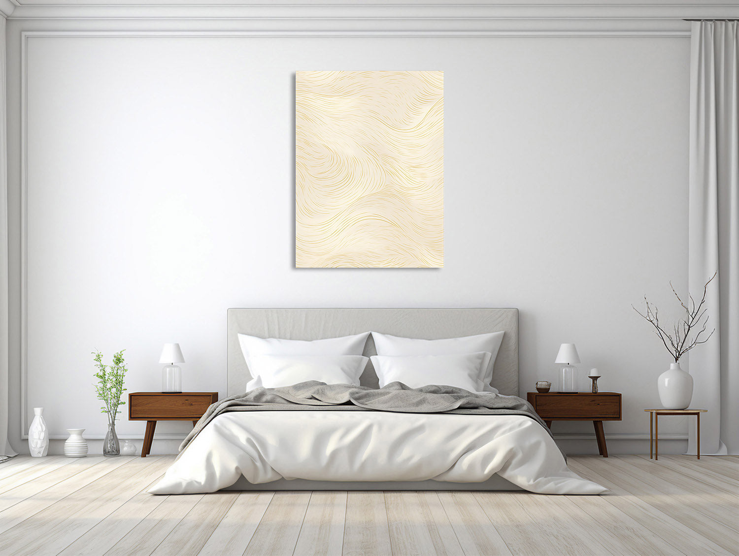 Beige Seidenwellen