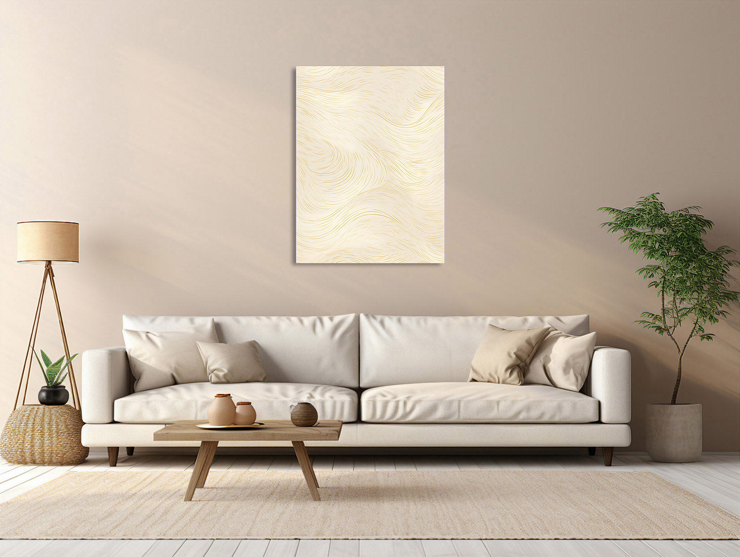 Beige Seidenwellen