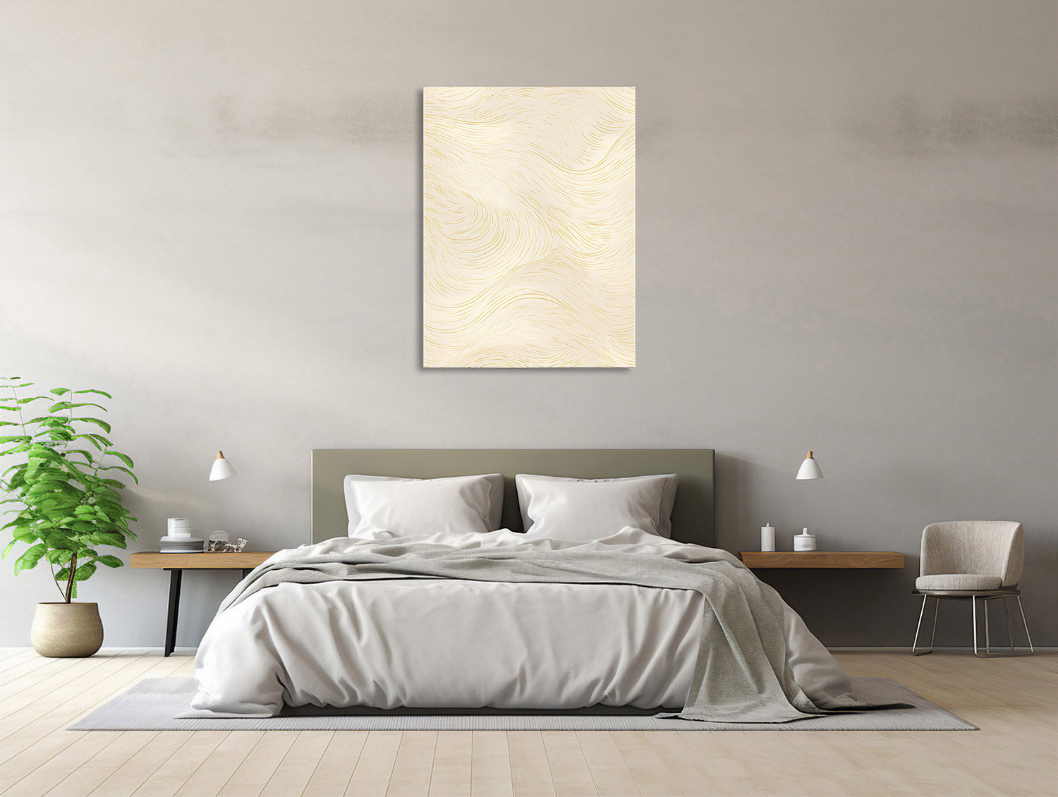 Beige Seidenwellen
