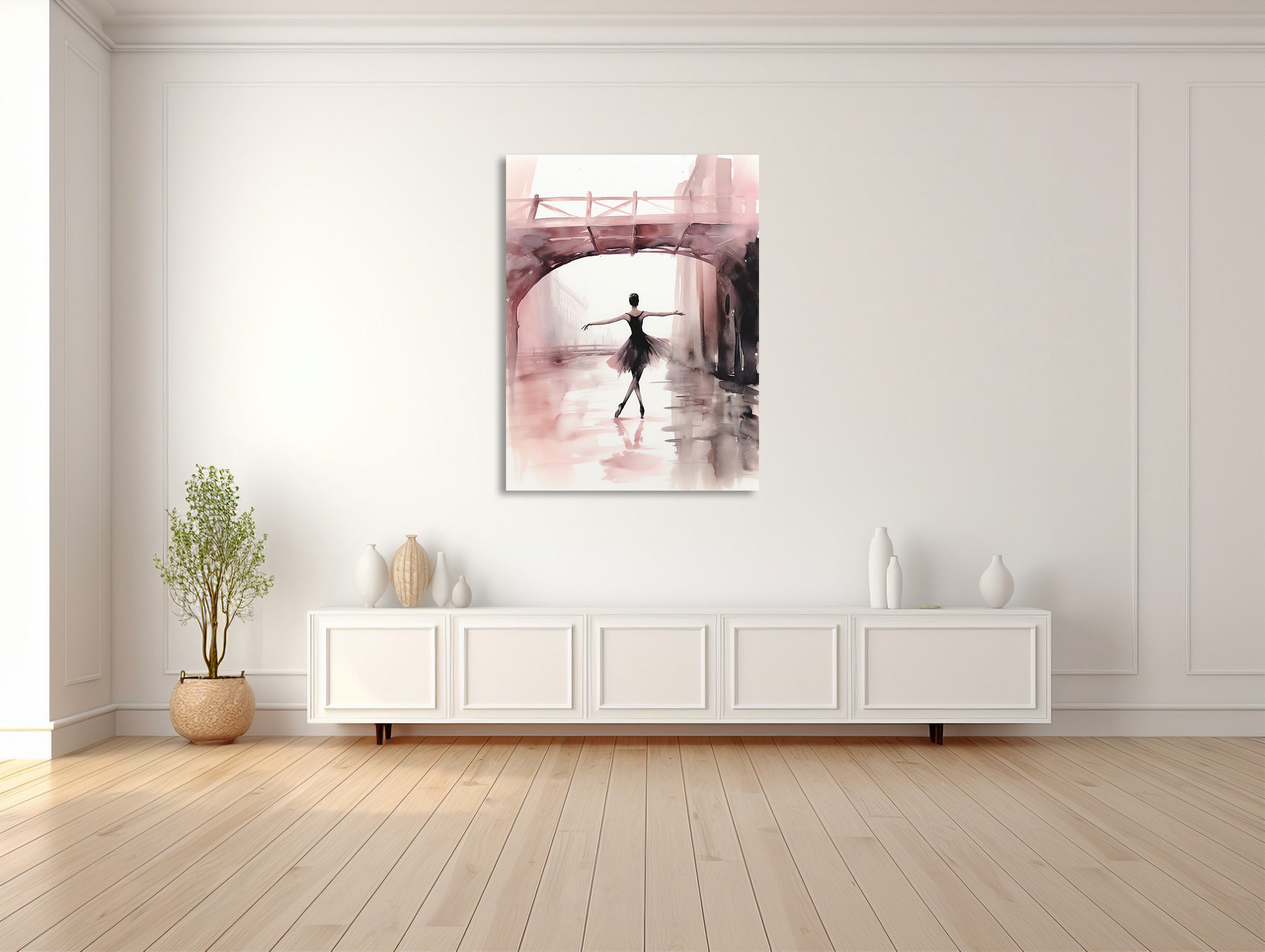 Ballerina in der Stadtreflektion