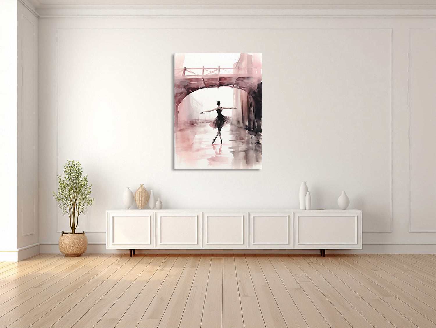 Ballerina in der Stadtreflektion
