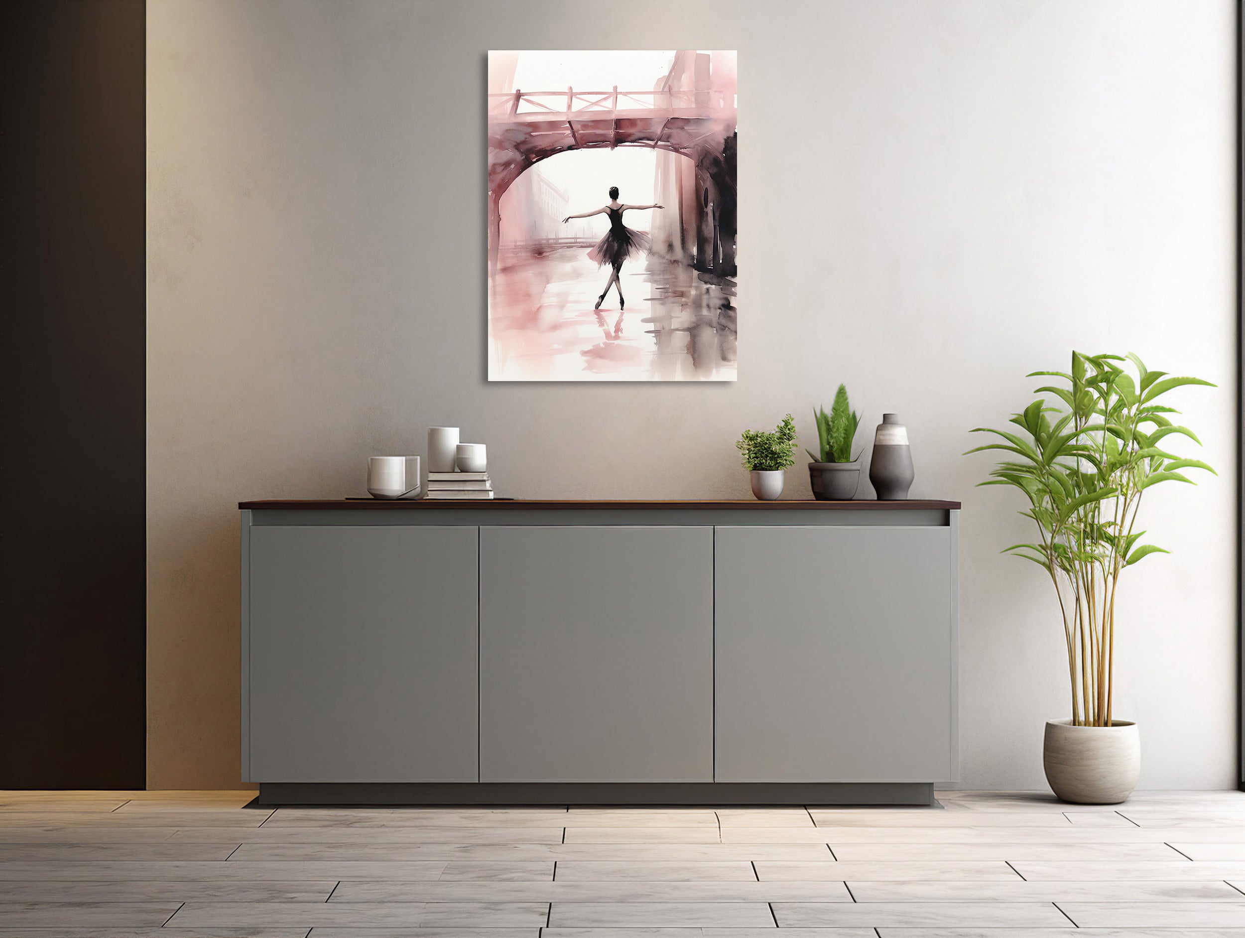 Ballerina in der Stadtreflektion
