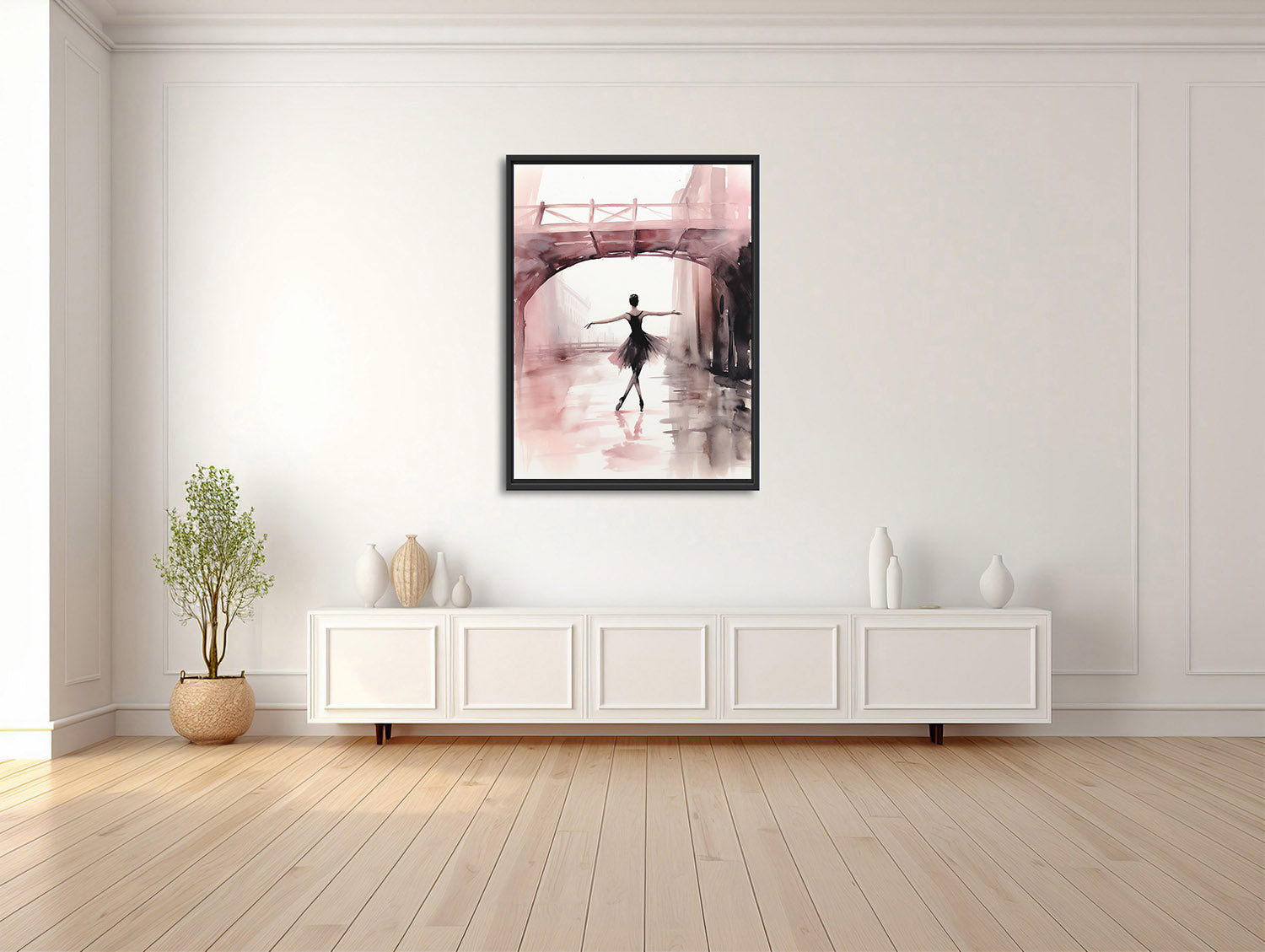 Ballerina in der Stadtreflektion