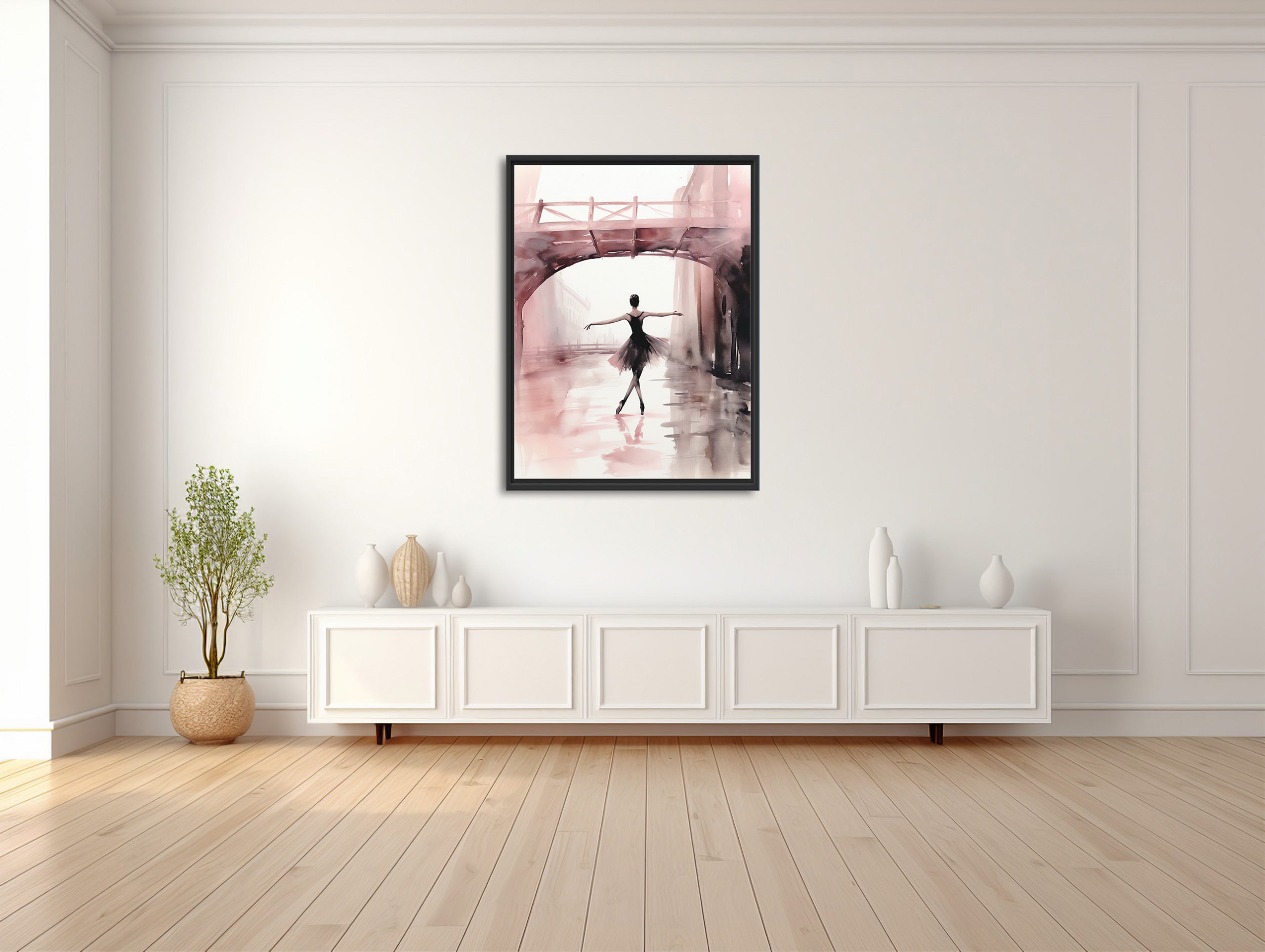 Ballerina in der Stadtreflektion
