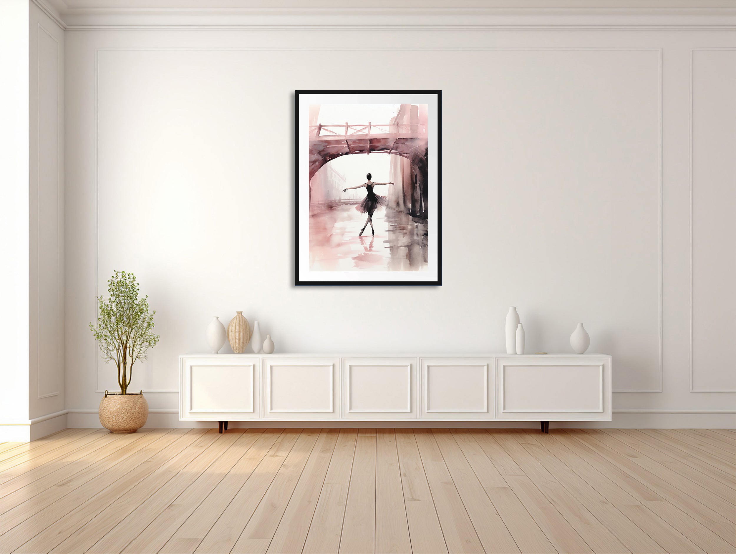 Ballerina in der Stadtreflektion