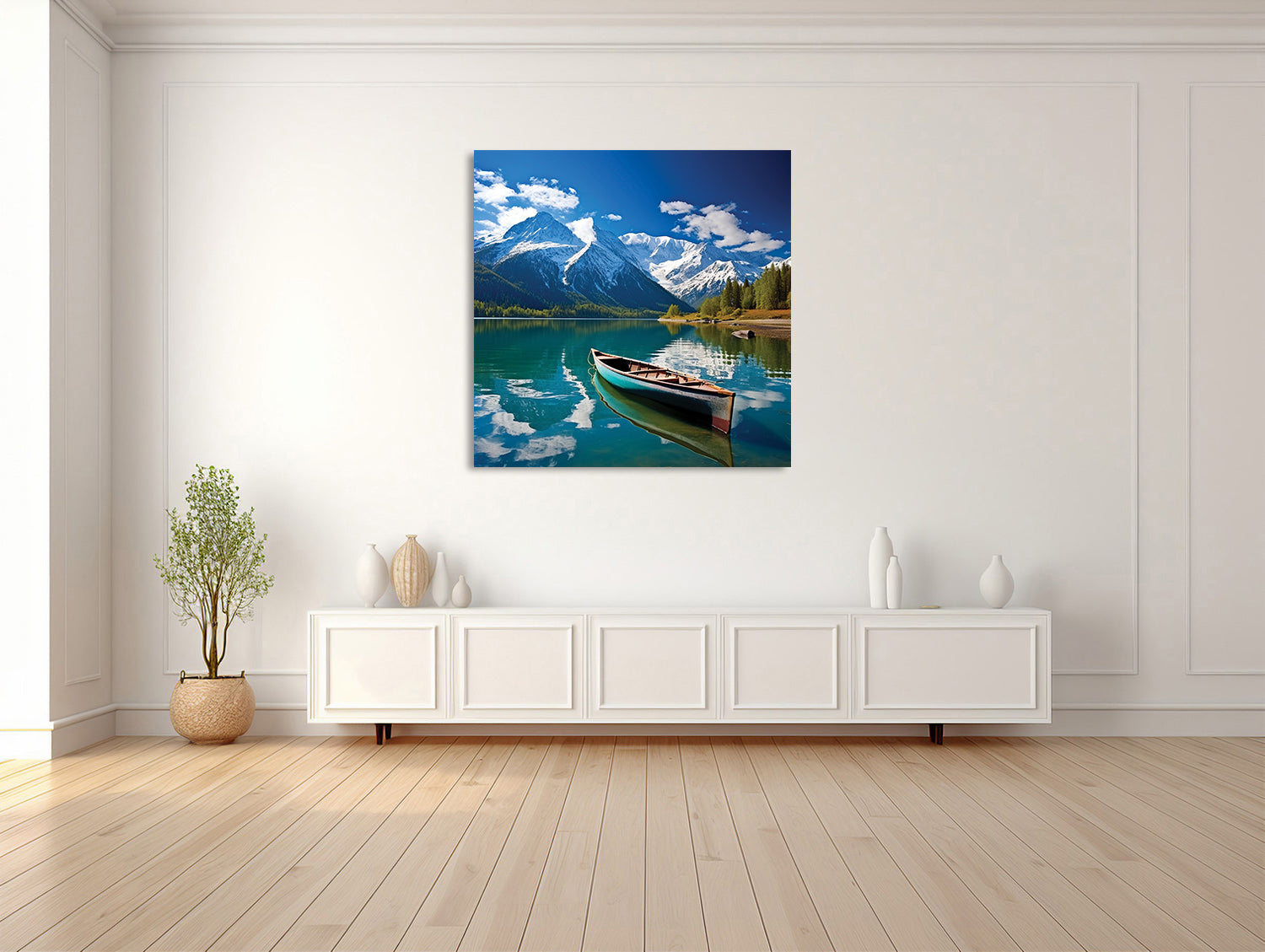 Bergseeidylle mit Ruderboot