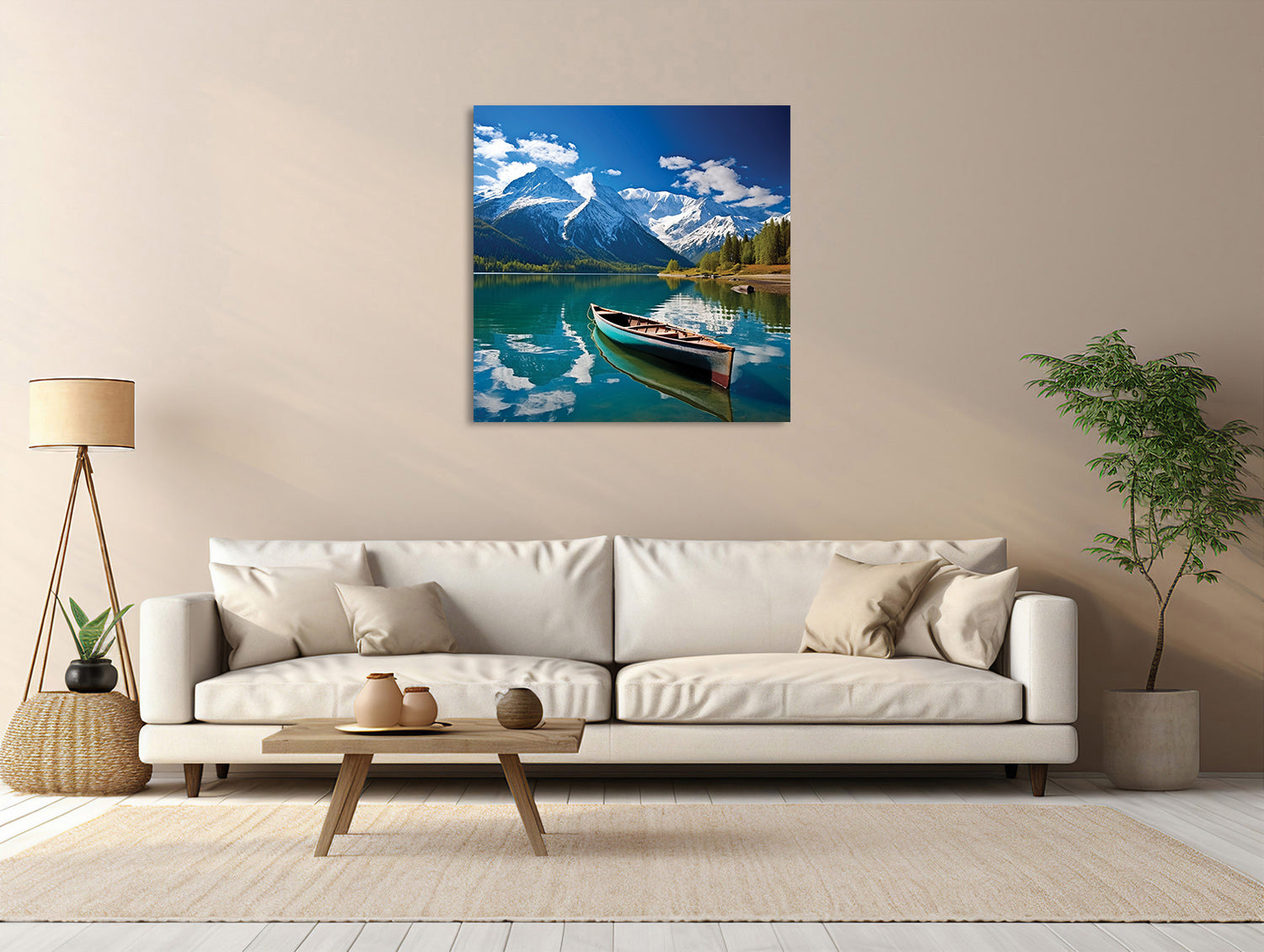 Bergseeidylle mit Ruderboot