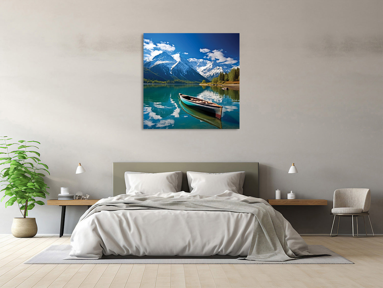 Bergseeidylle mit Ruderboot
