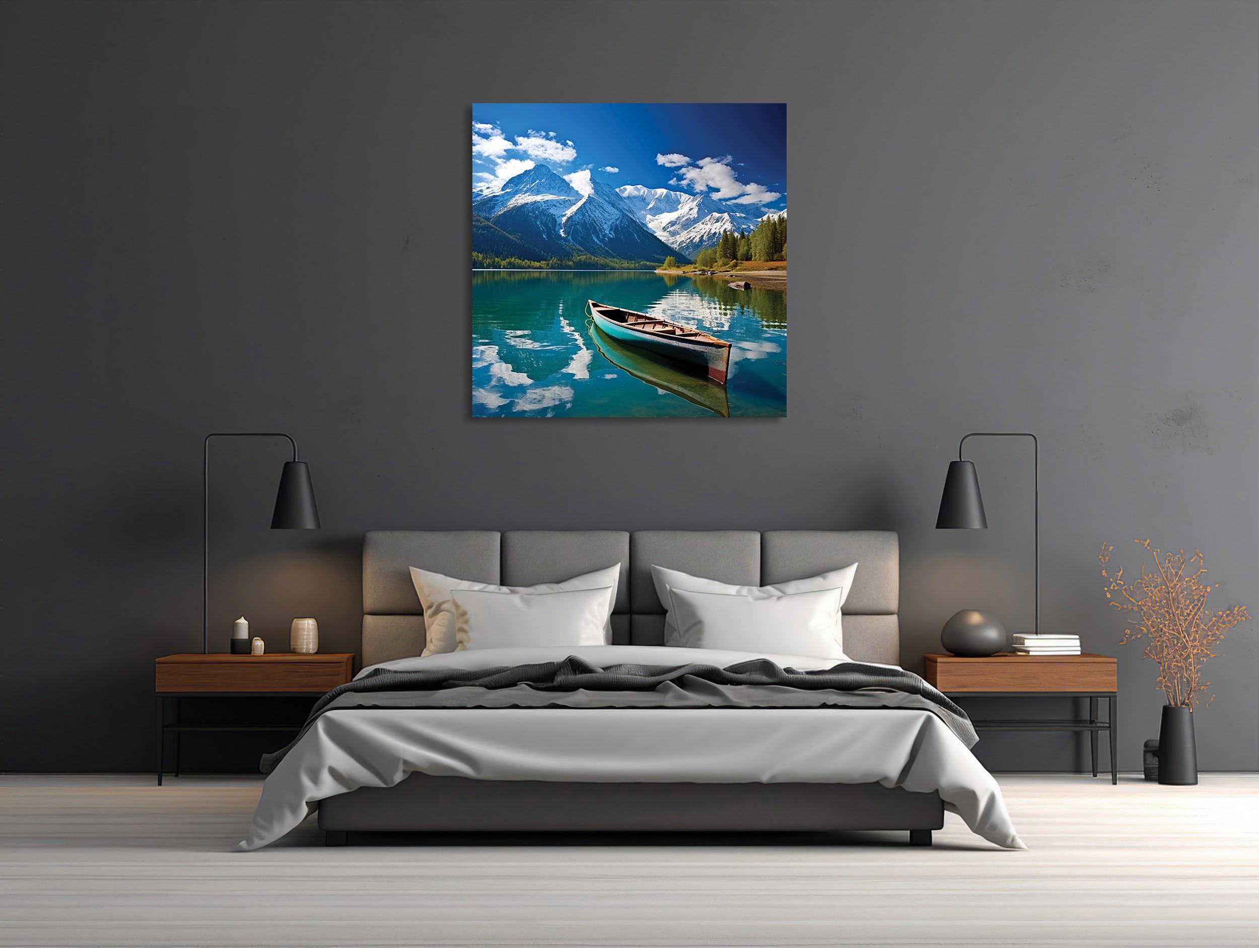 Bergseeidylle mit Ruderboot