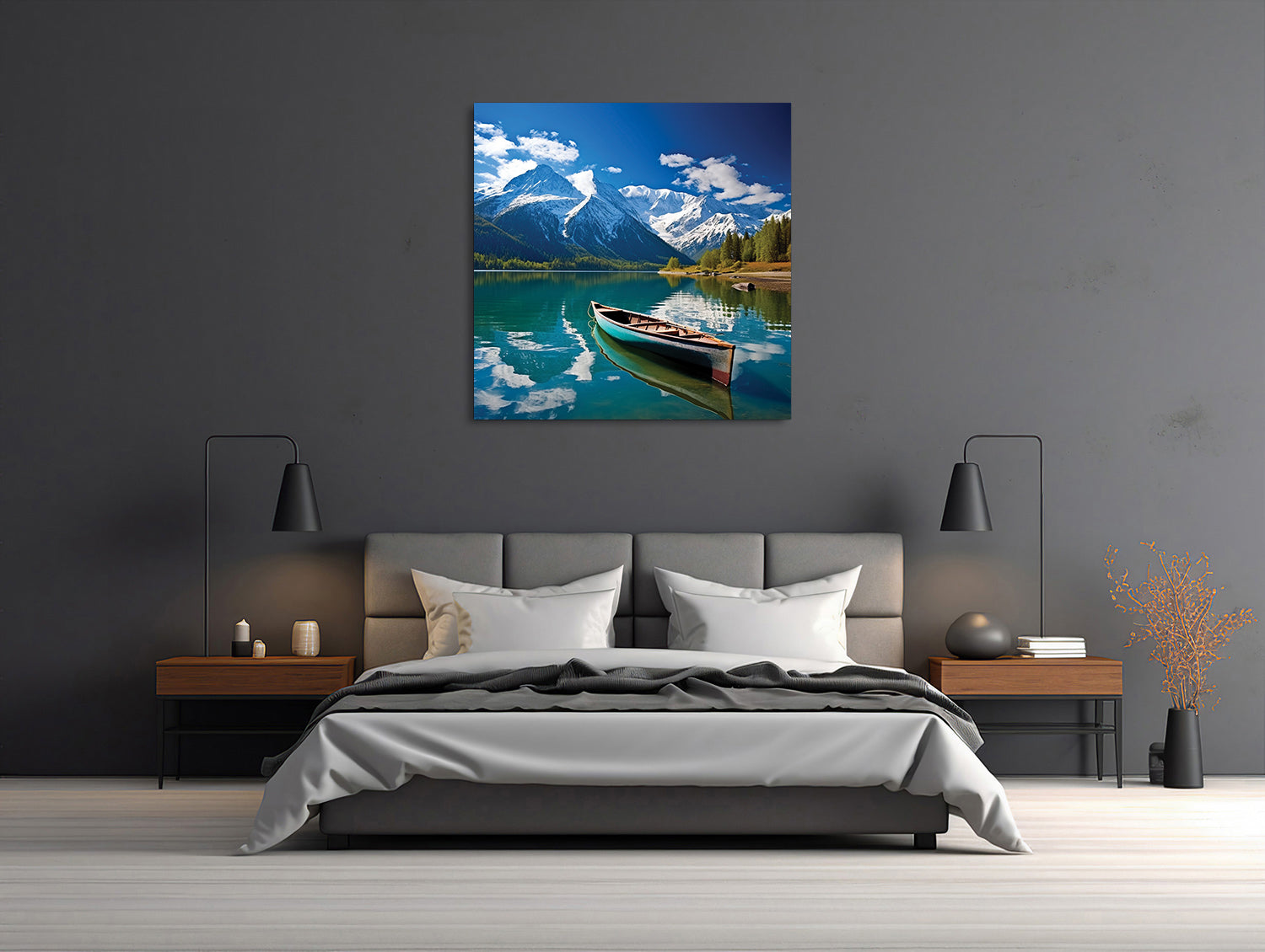 Bergseeidylle mit Ruderboot