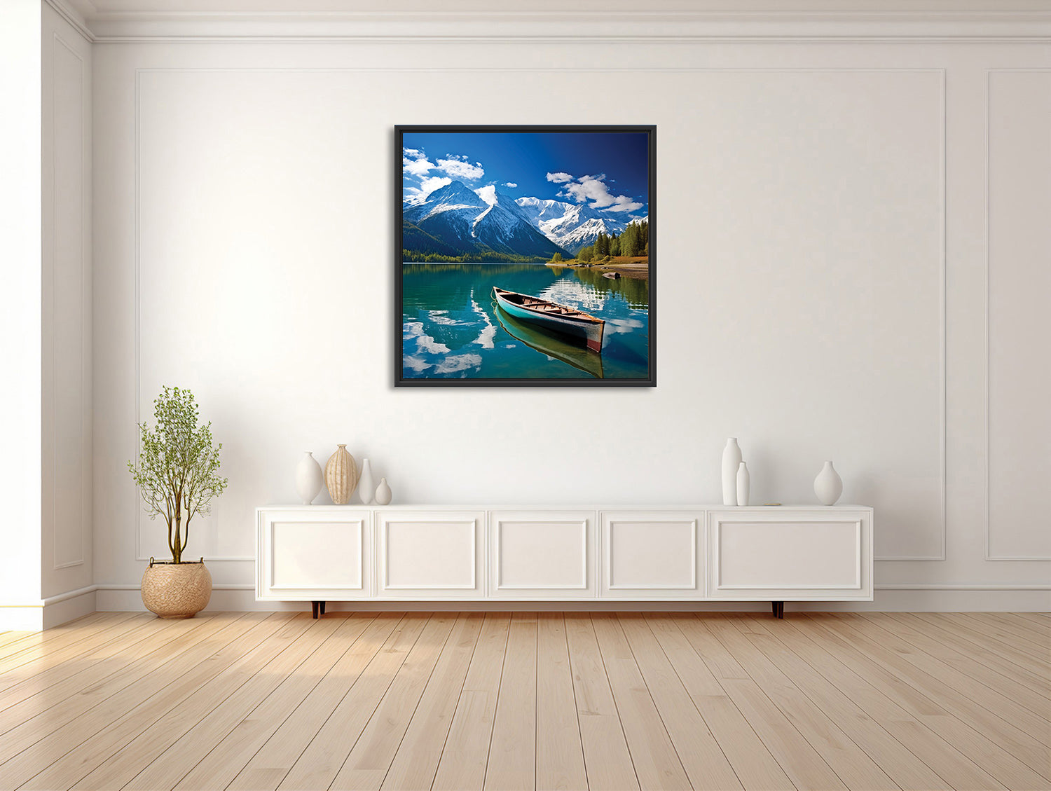 Bergseeidylle mit Ruderboot