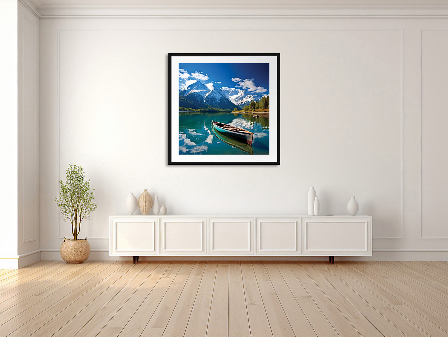Bergseeidylle mit Ruderboot