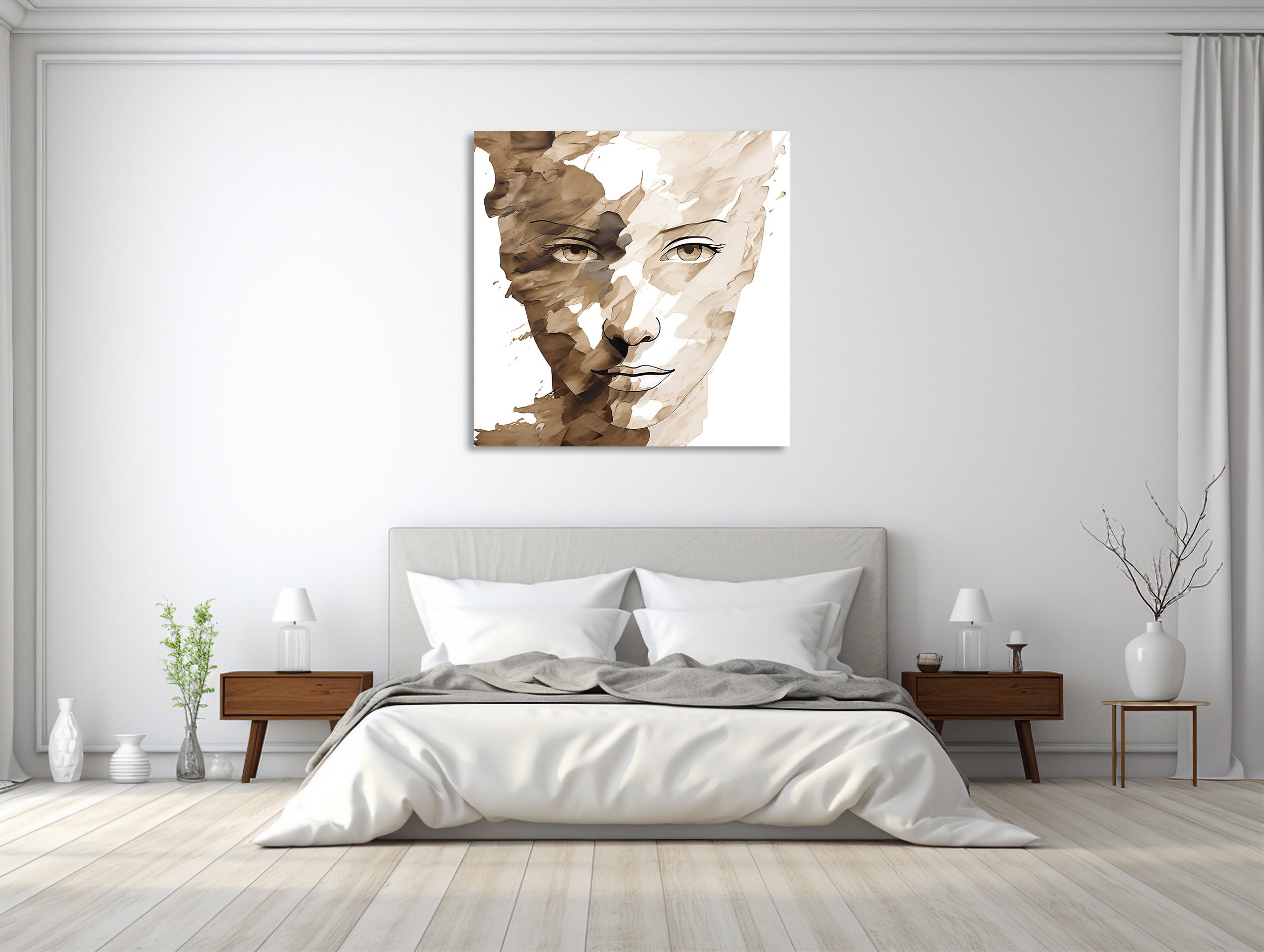 Beige Gesichtskonturen