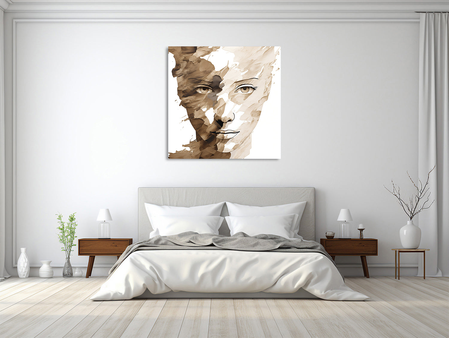 Beige Gesichtskonturen