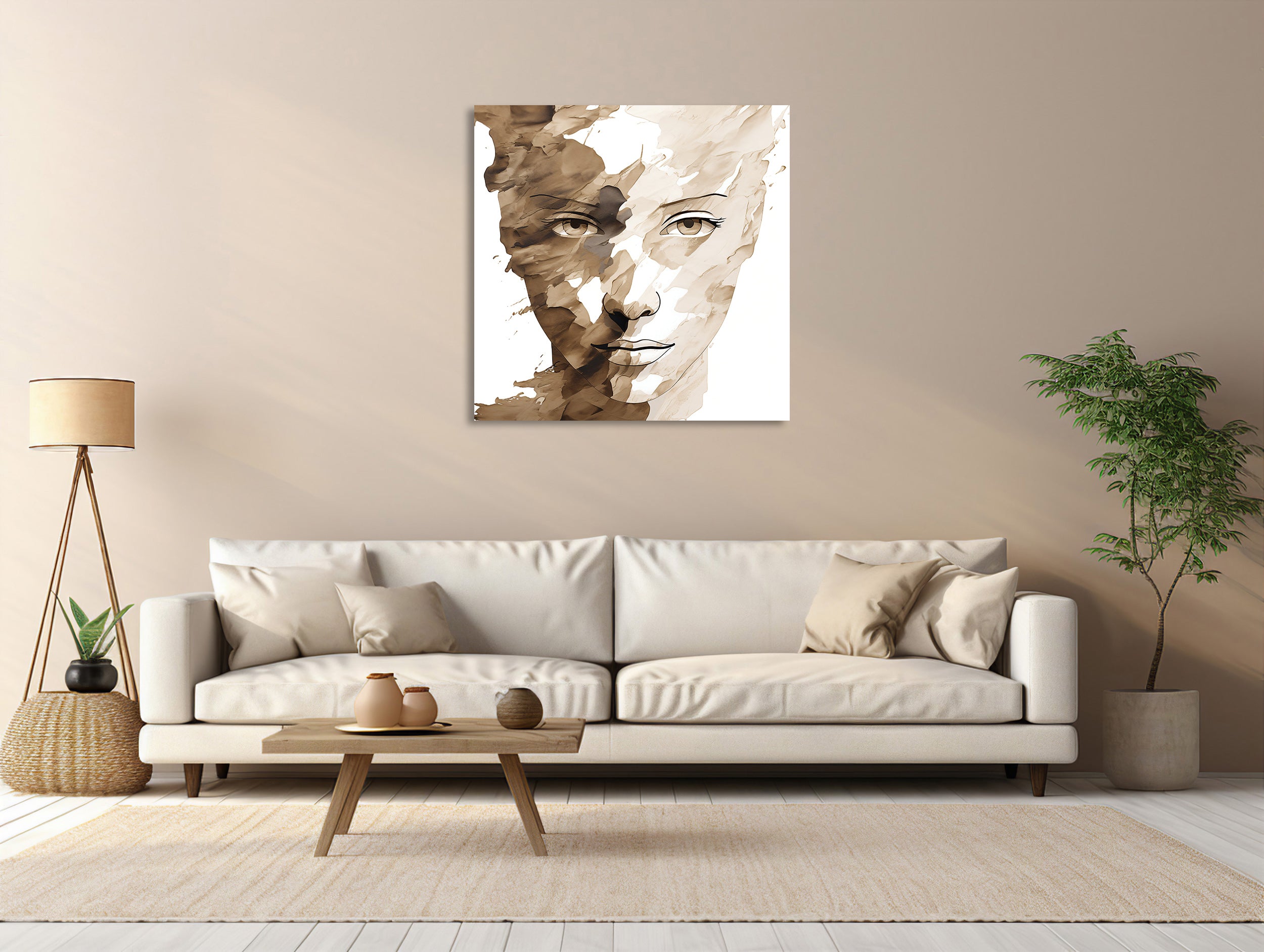 Beige Gesichtskonturen
