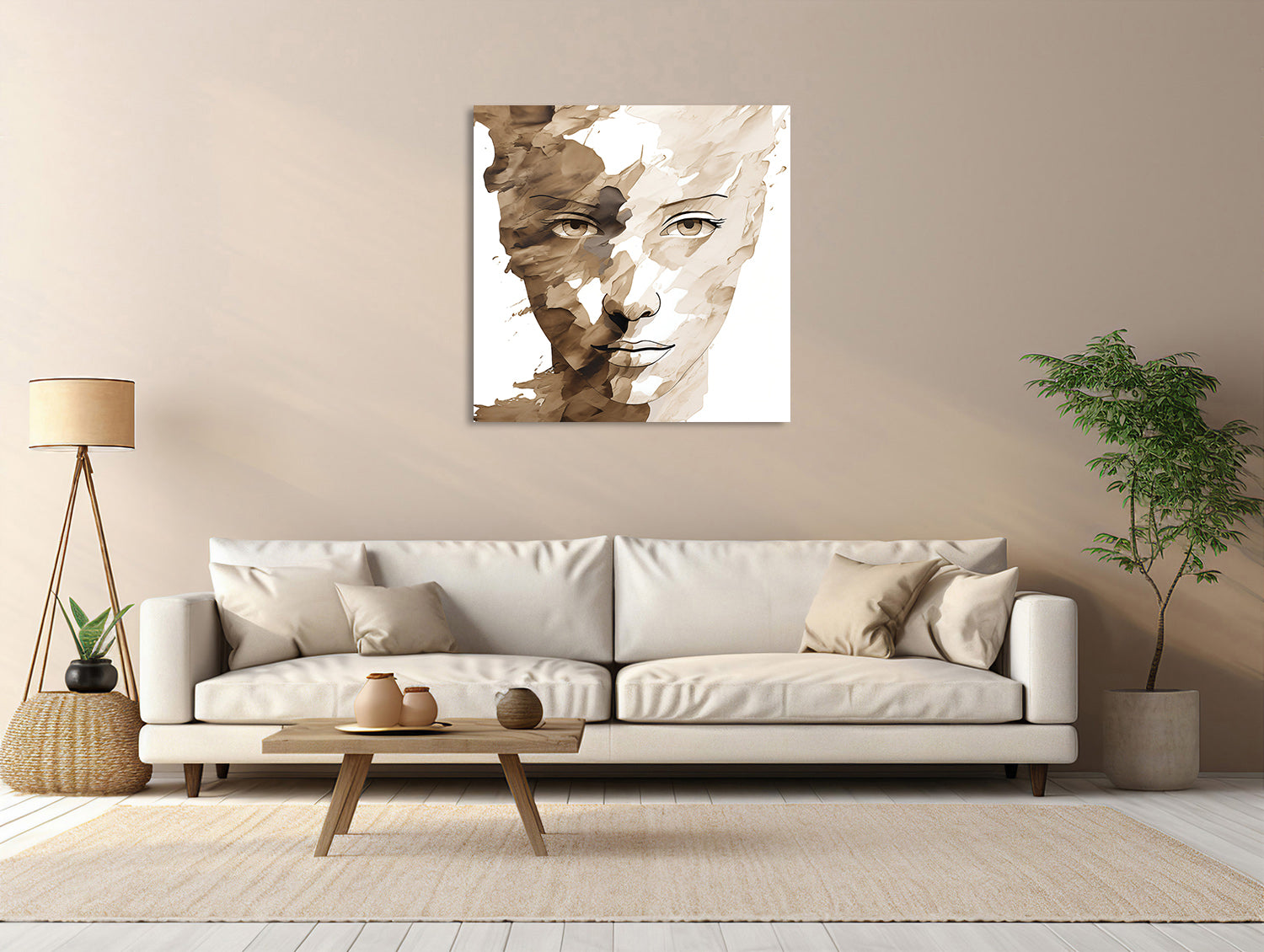 Beige Gesichtskonturen