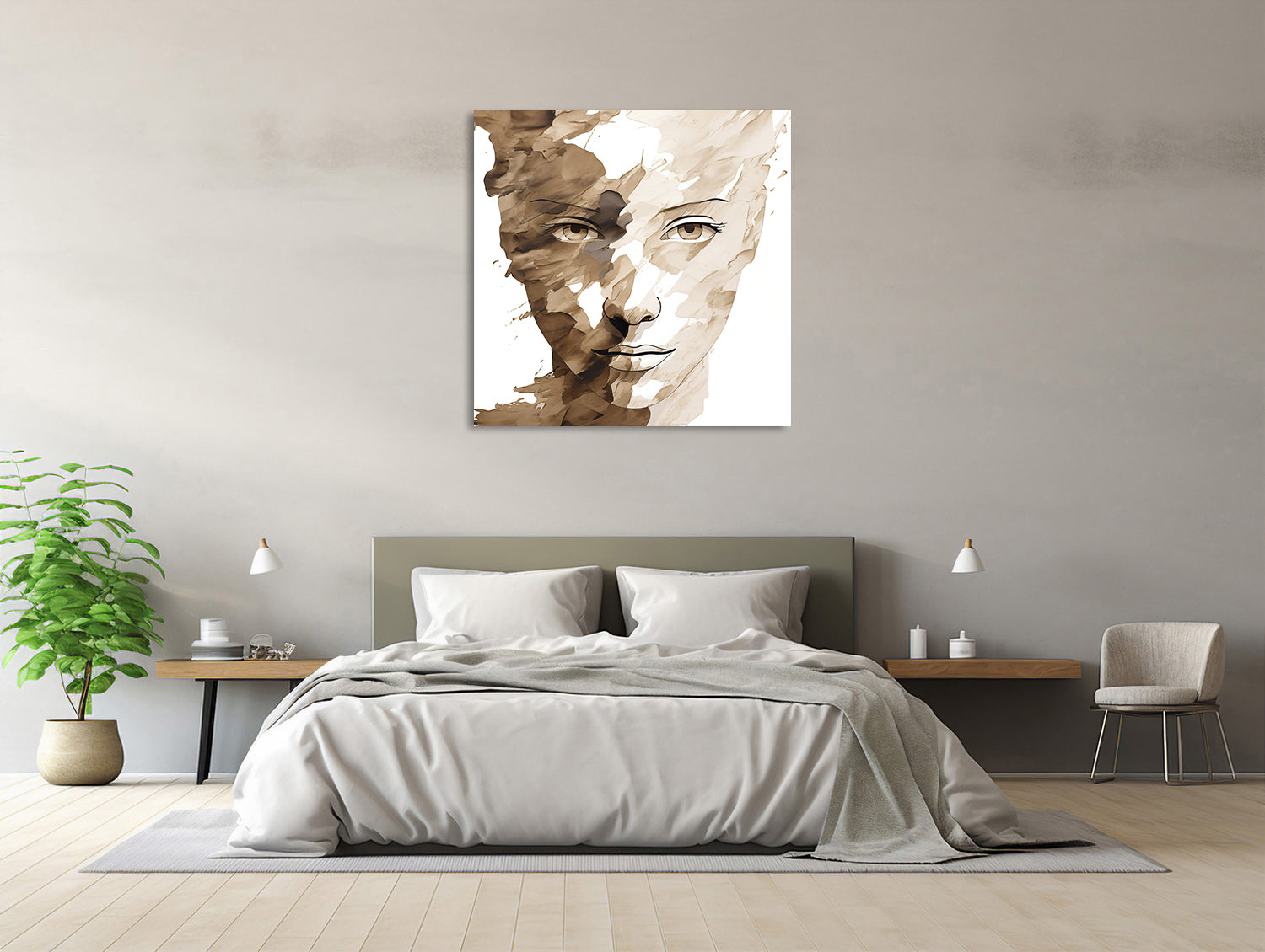 Beige Gesichtskonturen