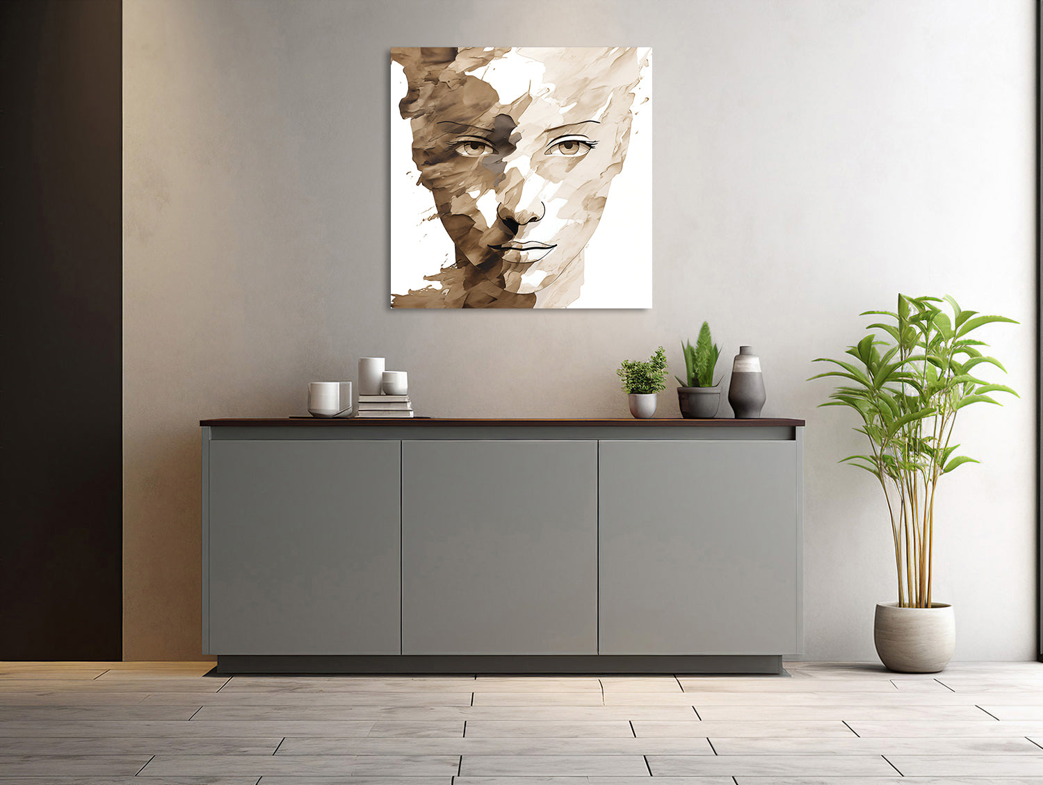 Beige Gesichtskonturen