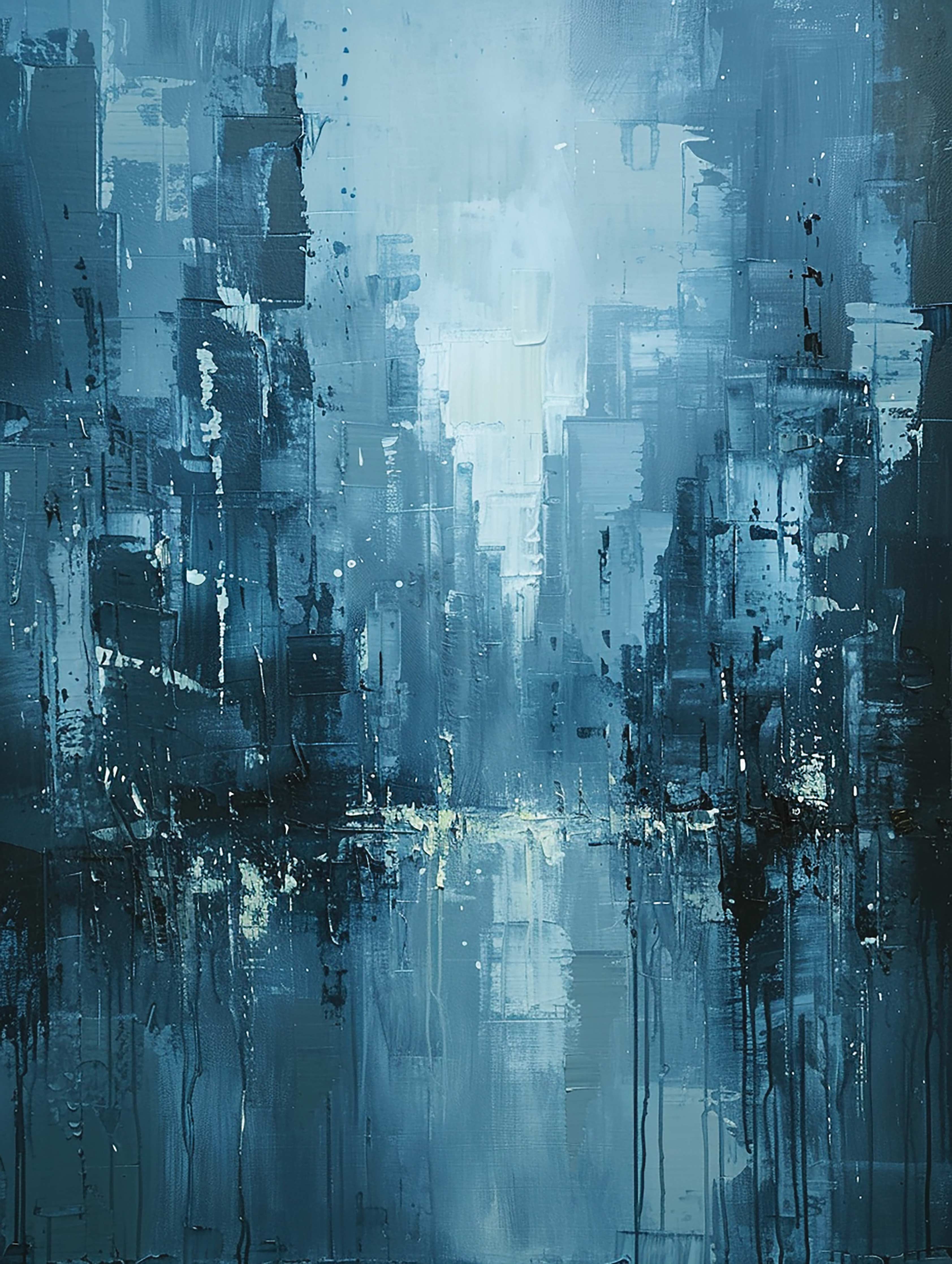 Stadt in Blau