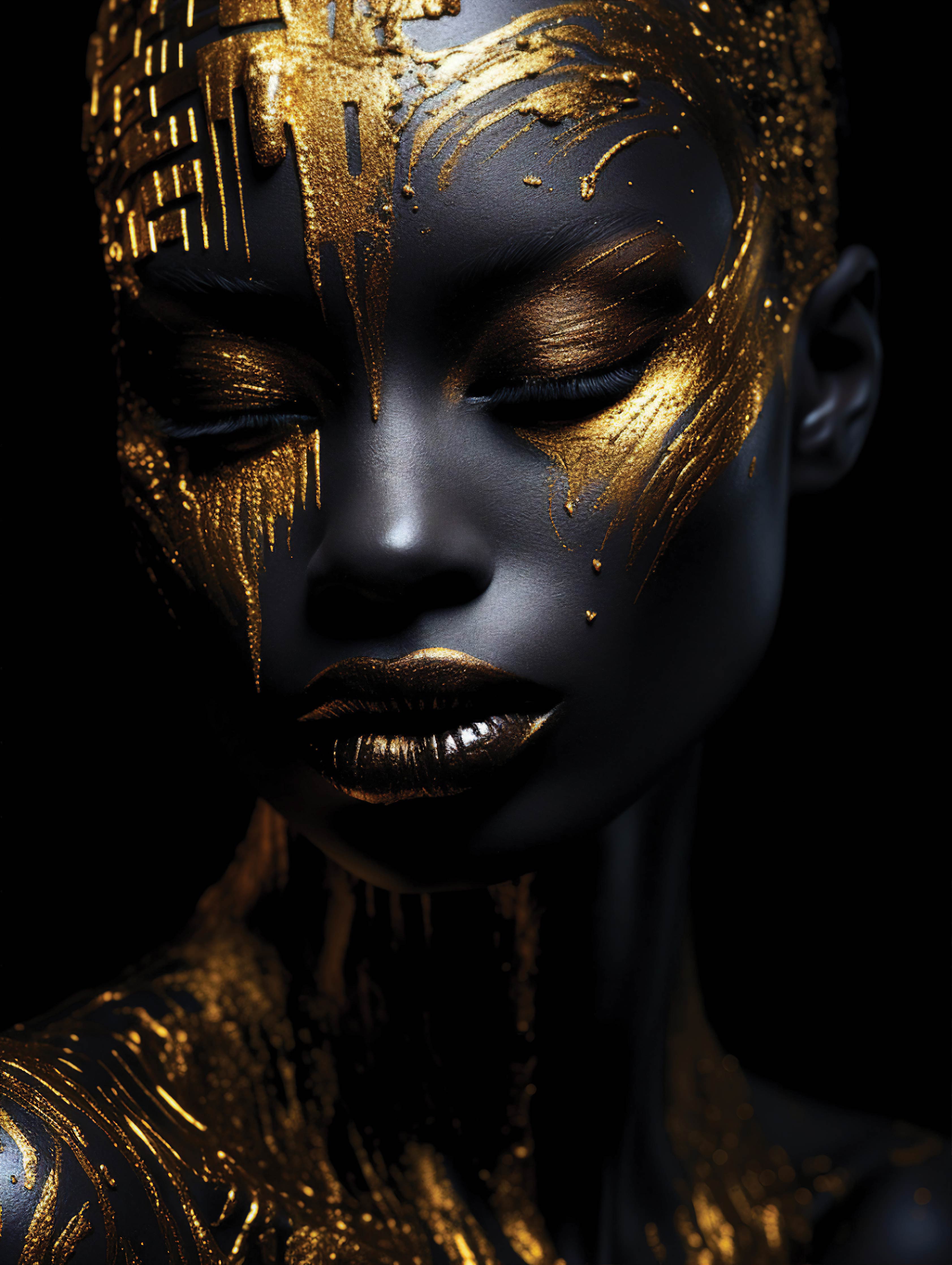 Majestätische Goldene Gesichtsmaske