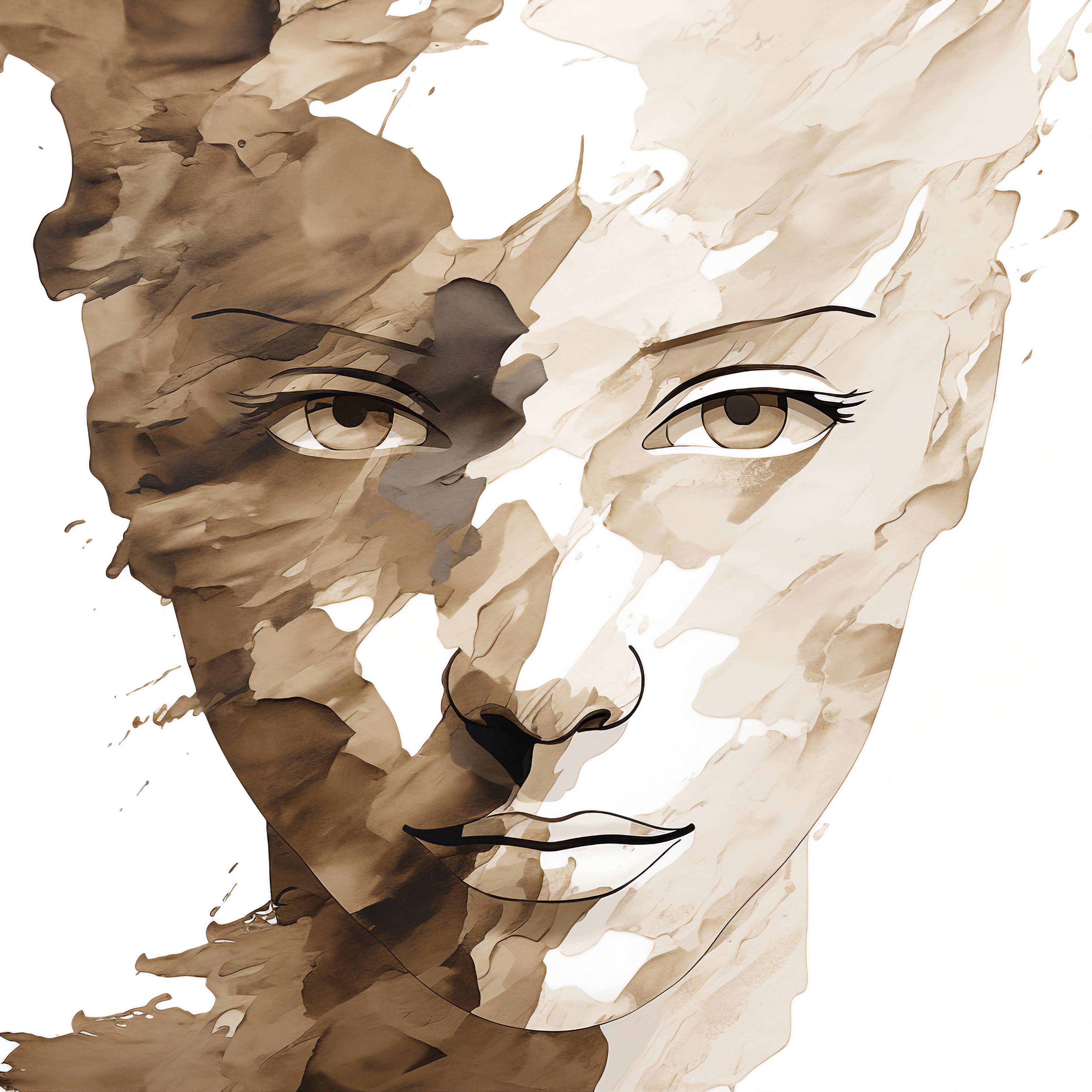 Beige Gesichtskonturen