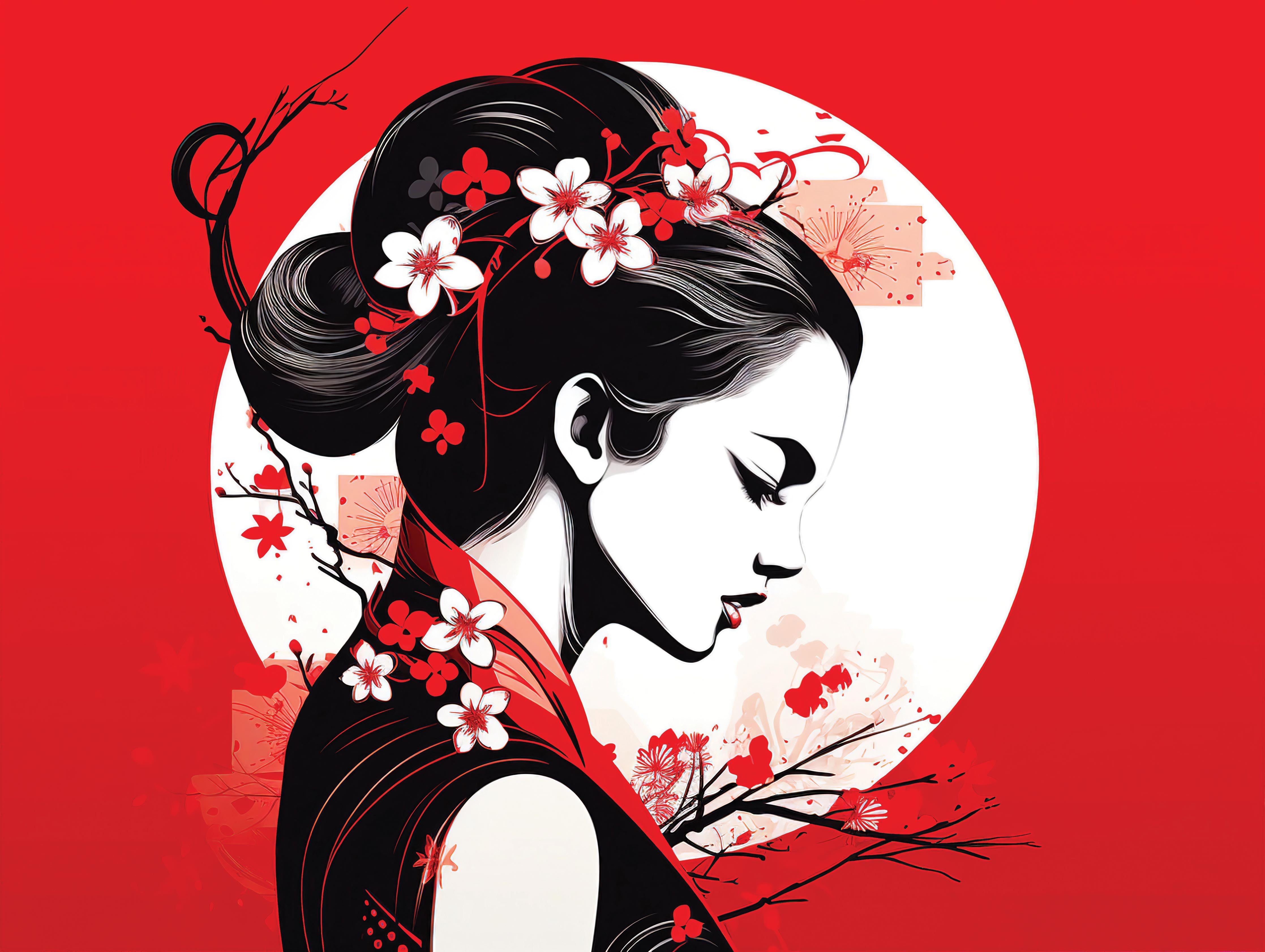 Geisha im Blütenrausch