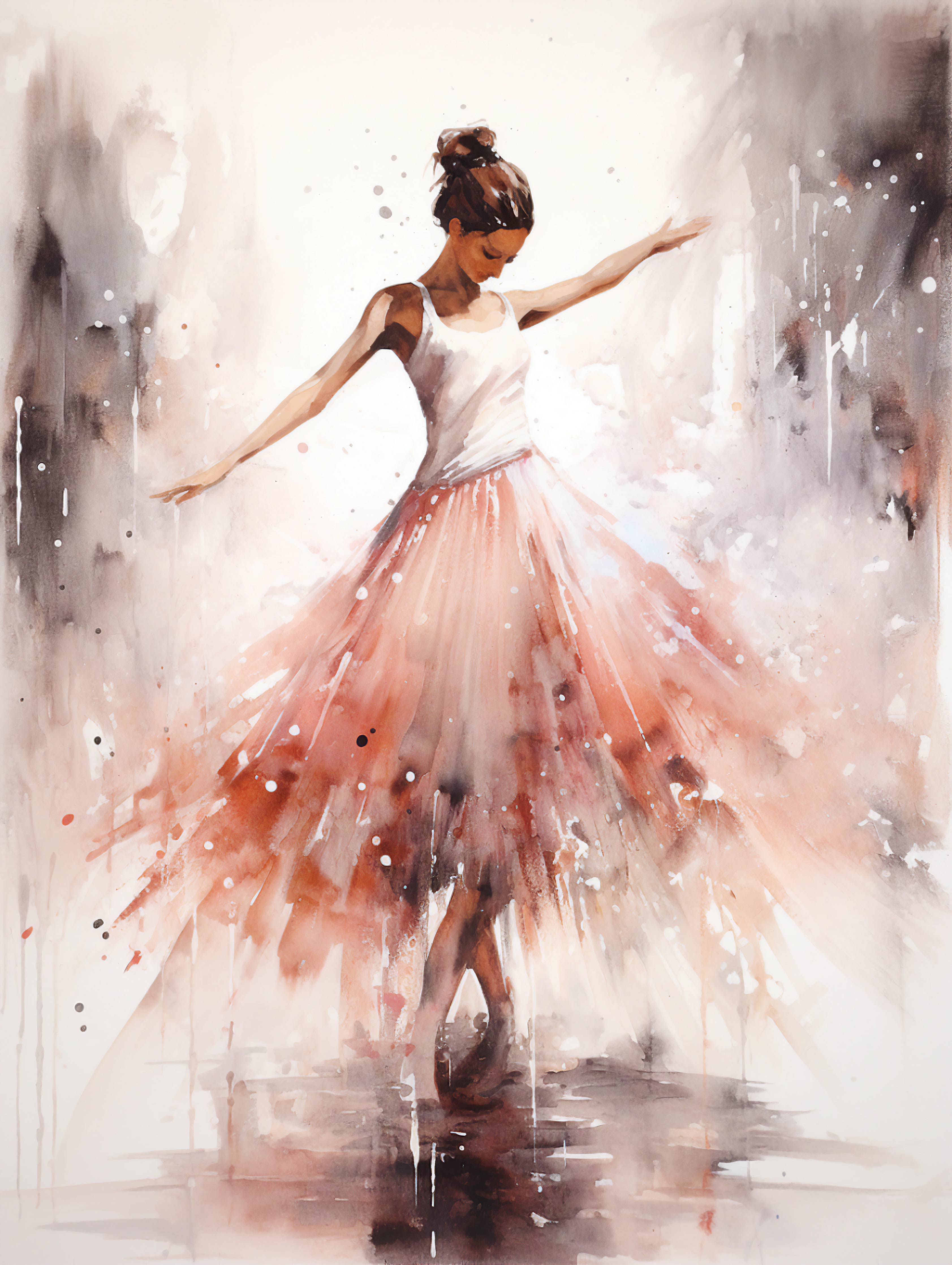 Aquarelltanz Ballerina