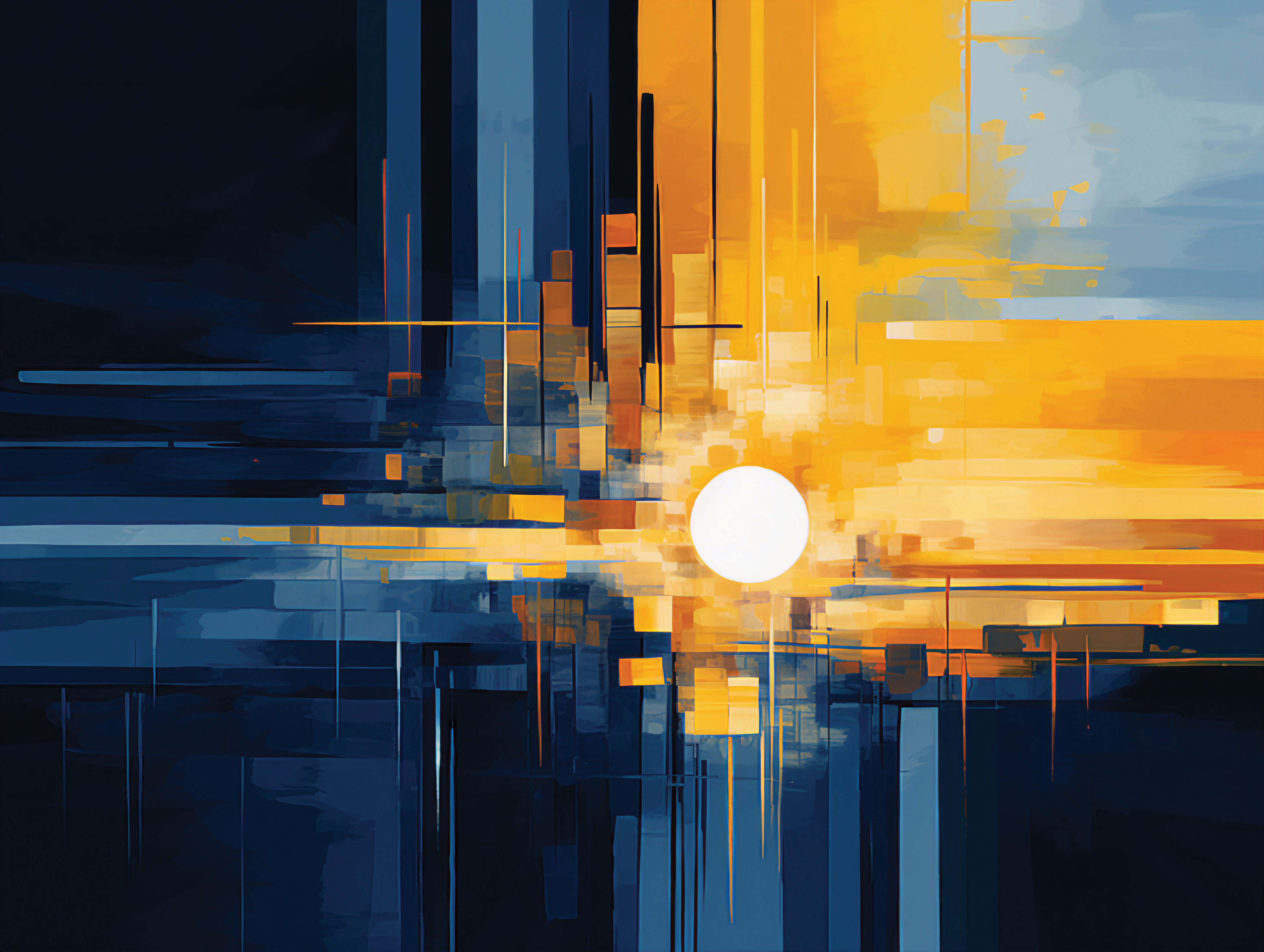 Geometrischer Sonnenuntergang