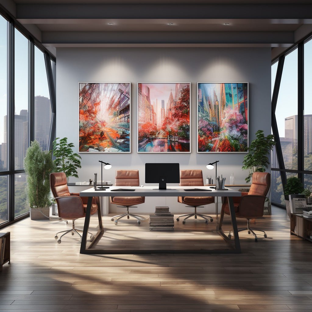 Kunst im Büro: Wie Wandbilder die Arbeitsumgebung beeinflussen und die Produktivität steigern können - byMel