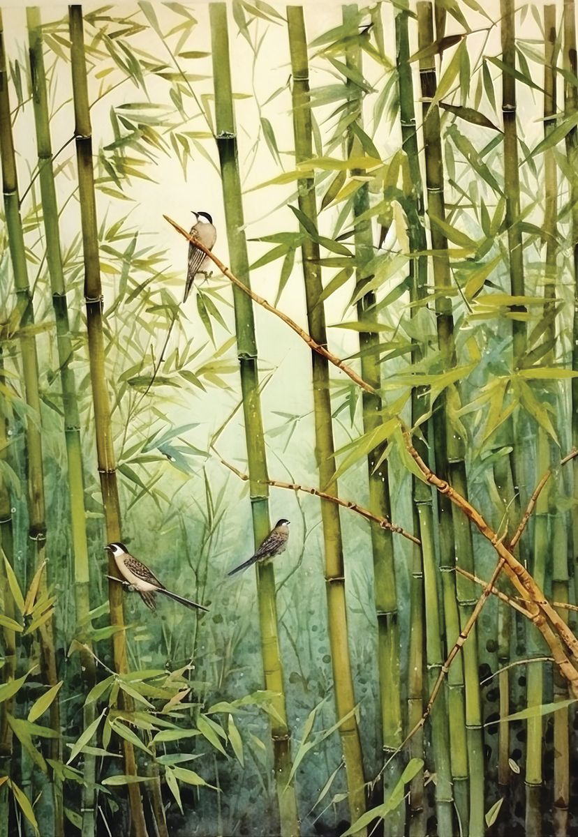 Bambusflüstern mit Singvögeln