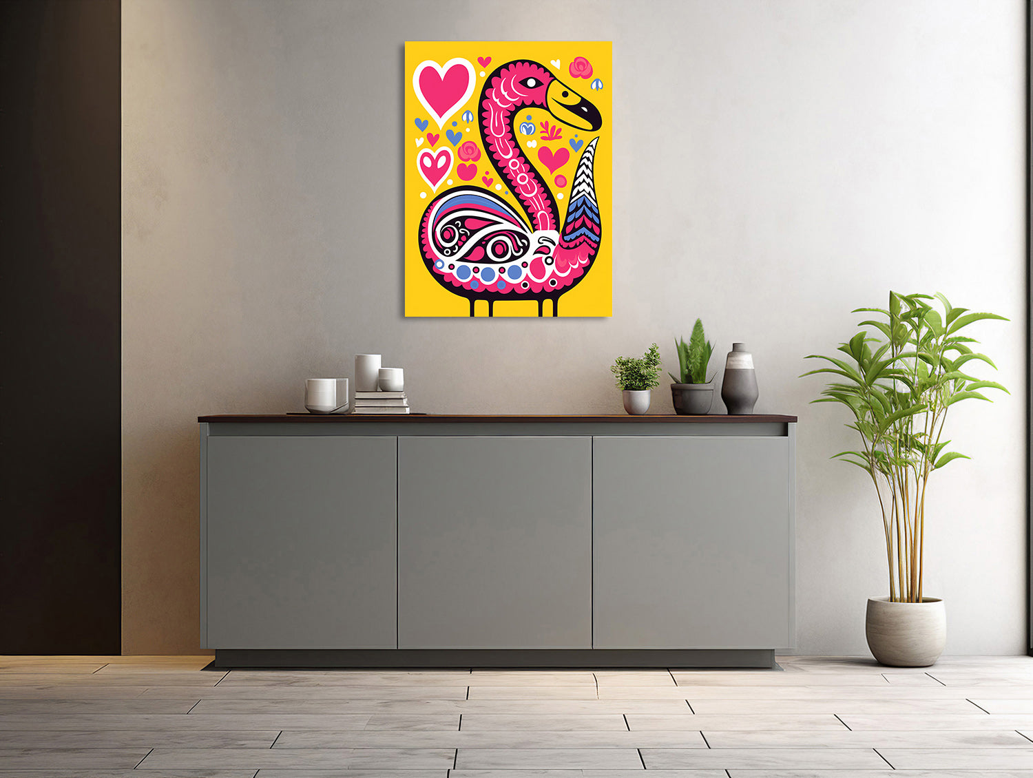 Gemusterter Flamingo
