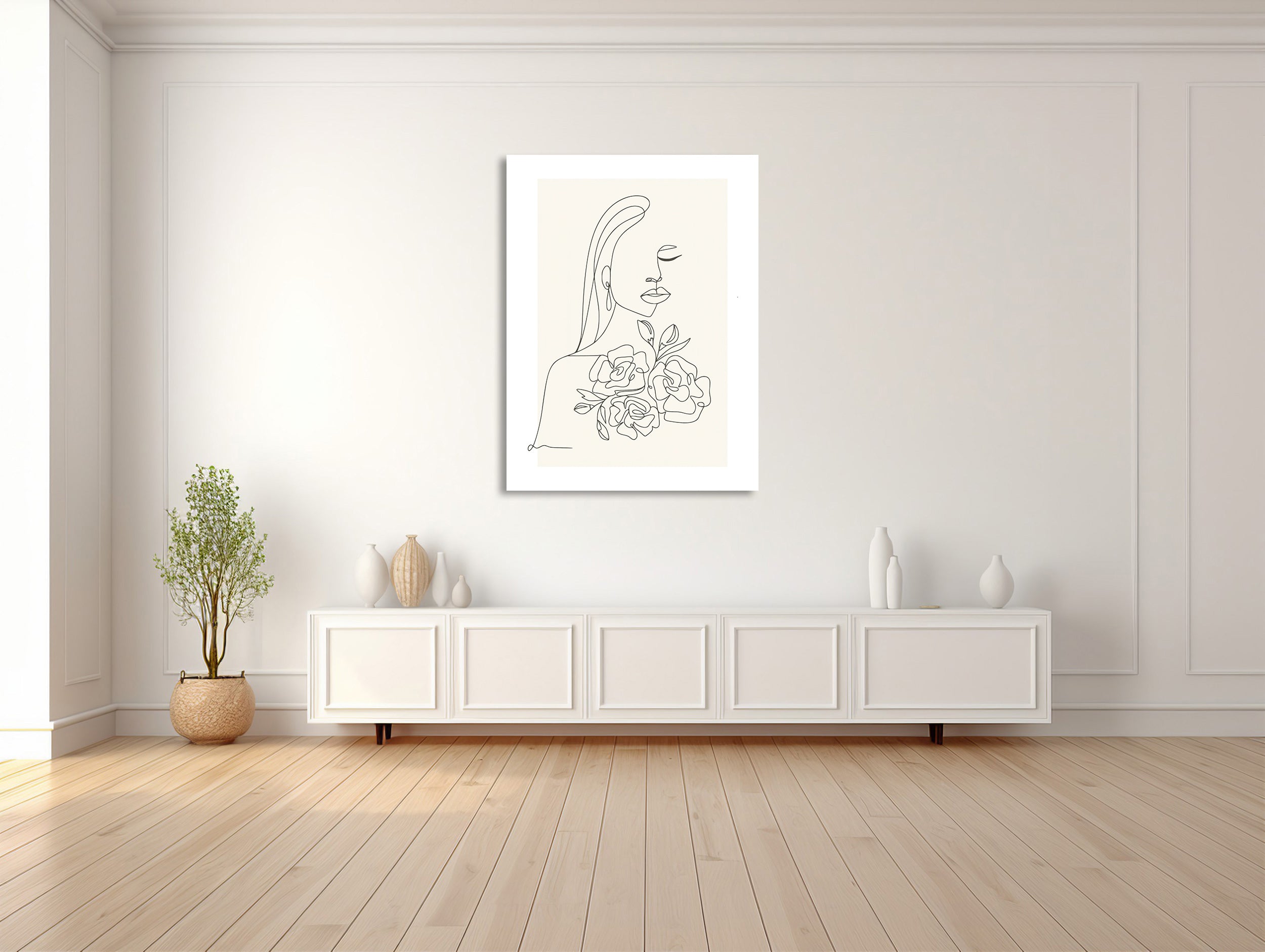 Eleganz in Linien: Porträt und Flora