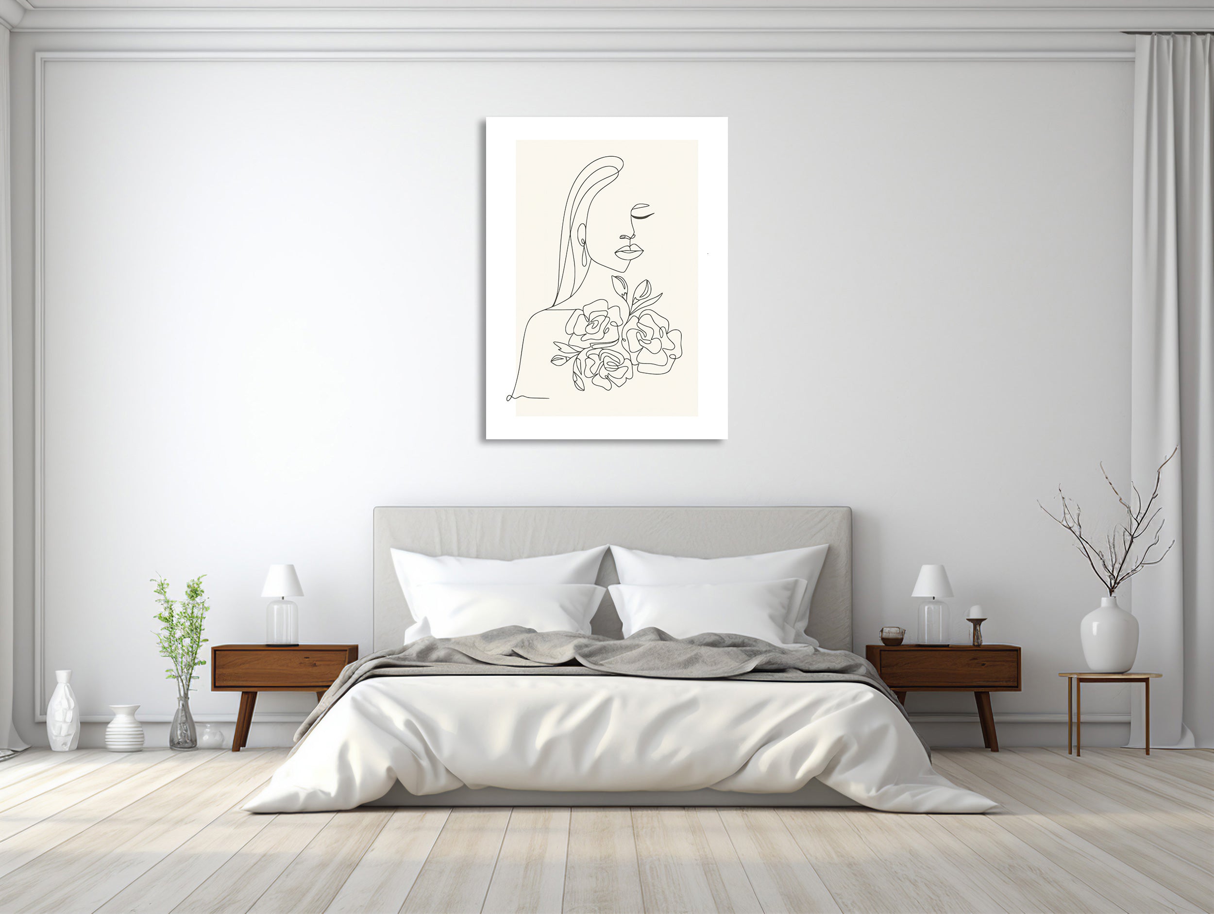 Eleganz in Linien: Porträt und Flora