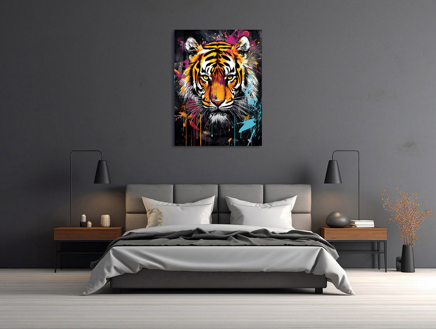 Farbexplosion Tigerkopf