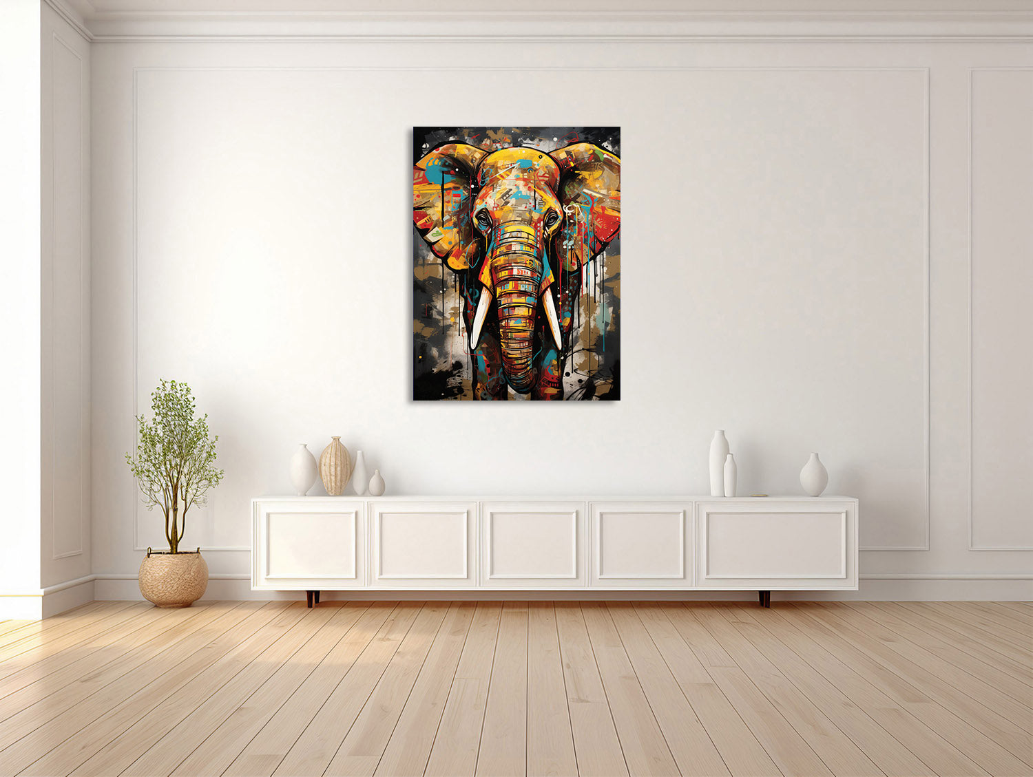 Urbaner Farbsplash-Elefant
