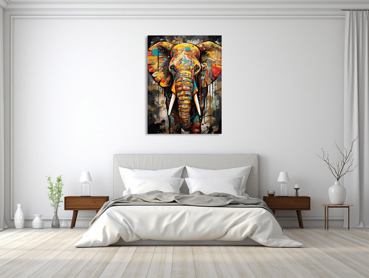 Urbaner Farbsplash-Elefant
