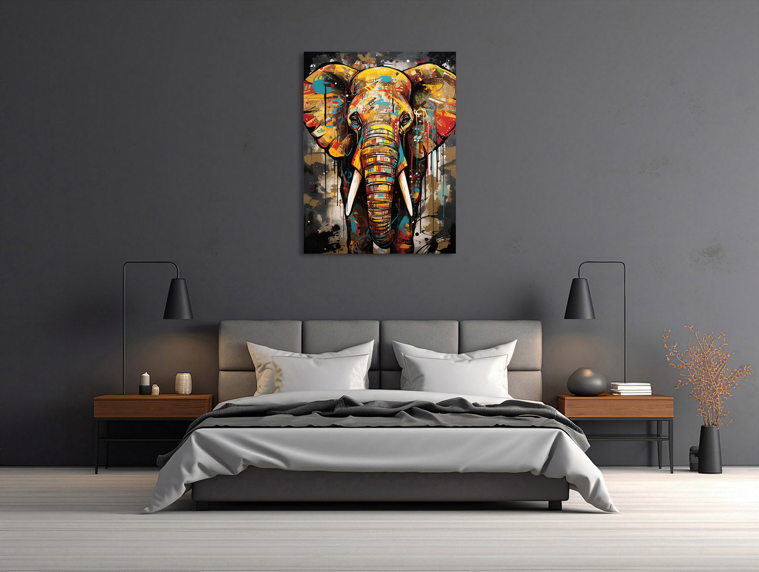 Urbaner Farbsplash-Elefant