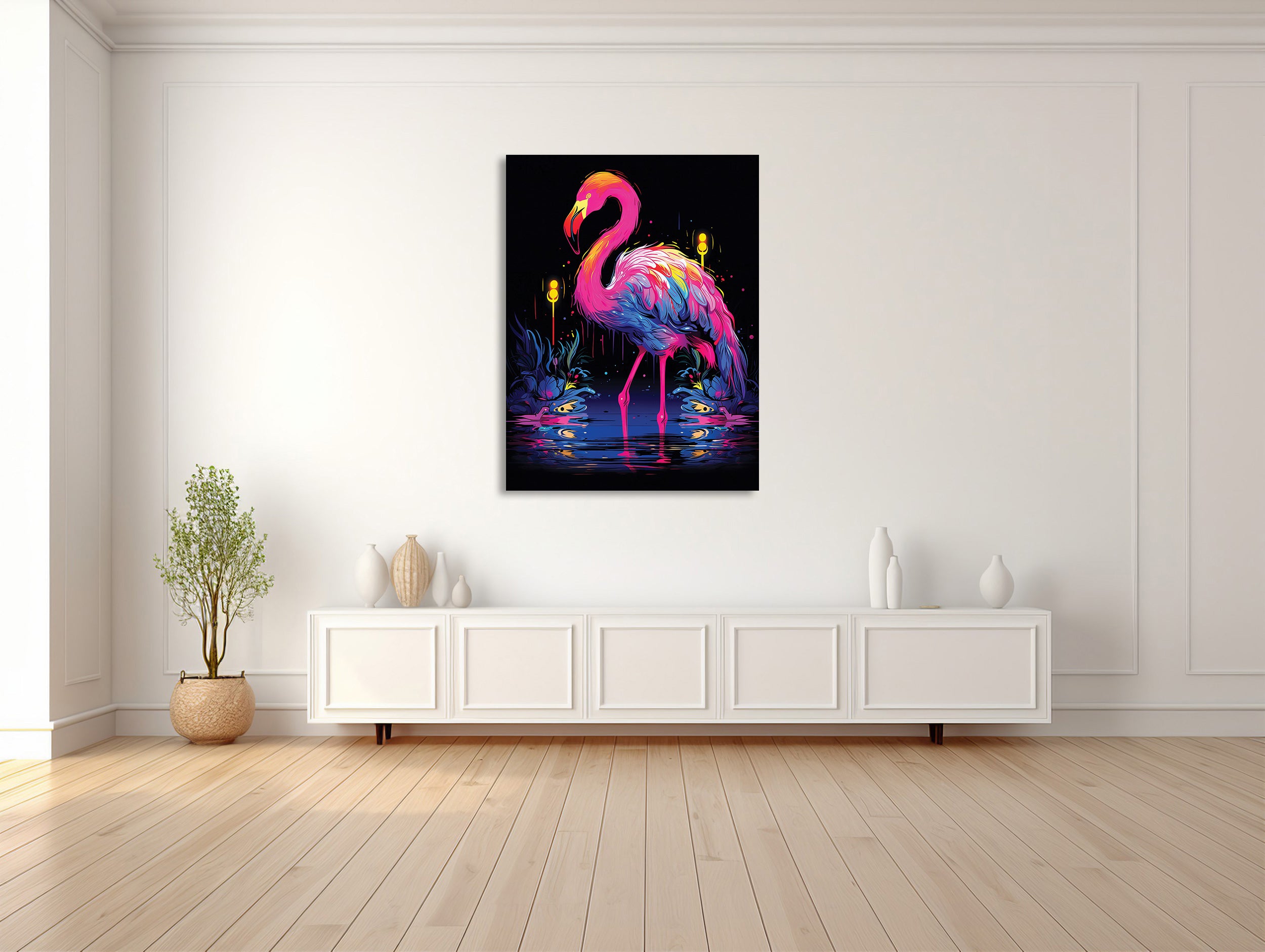 Neonlicht Flamingo Paradies