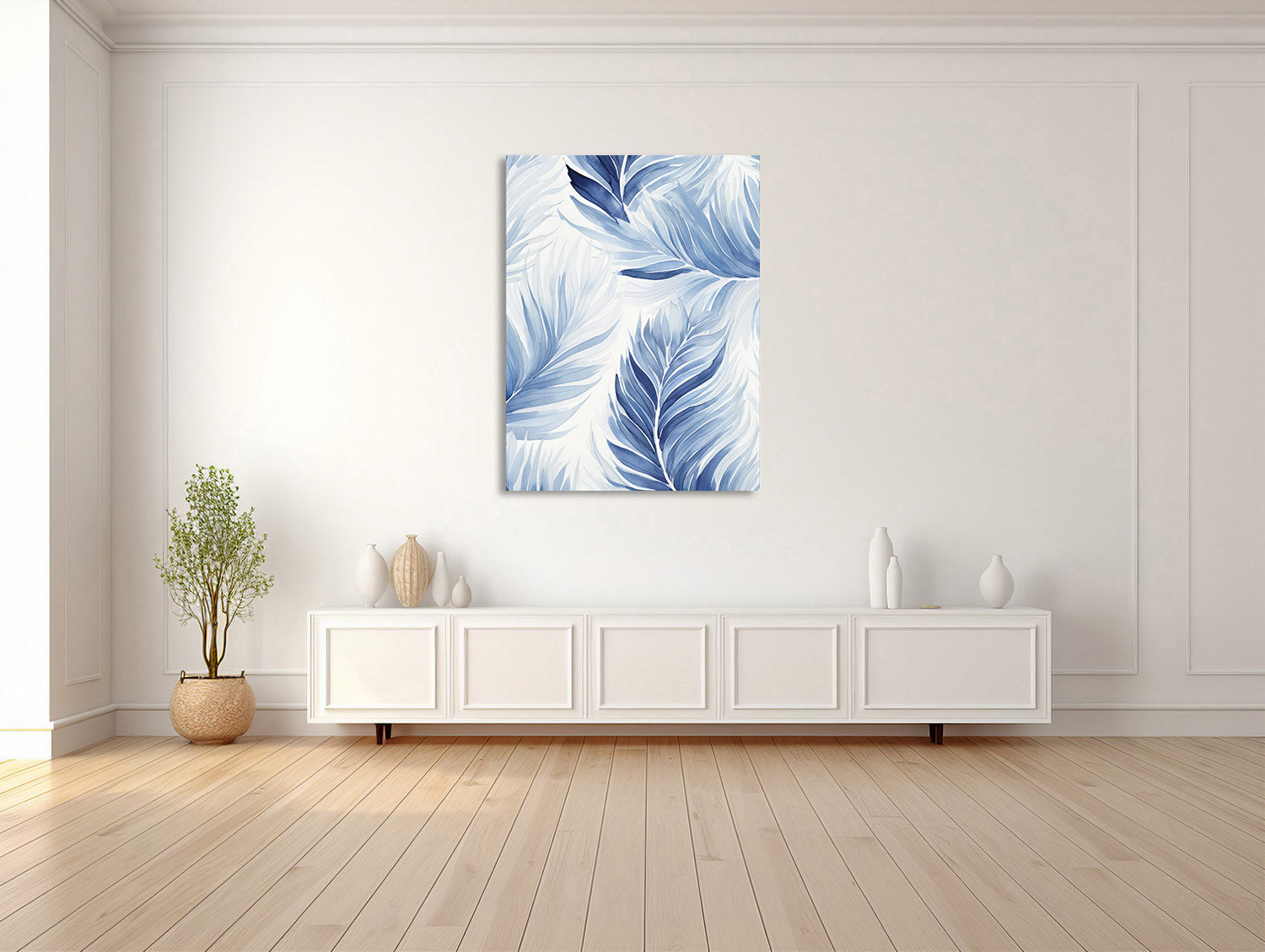 Aquarell Blauen Federn